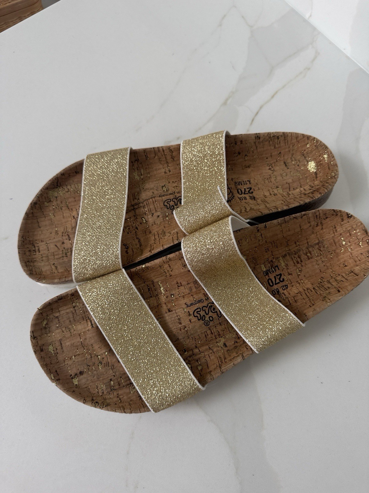Birkenstock Birkis Gold Cork Sandals New 11 42 R