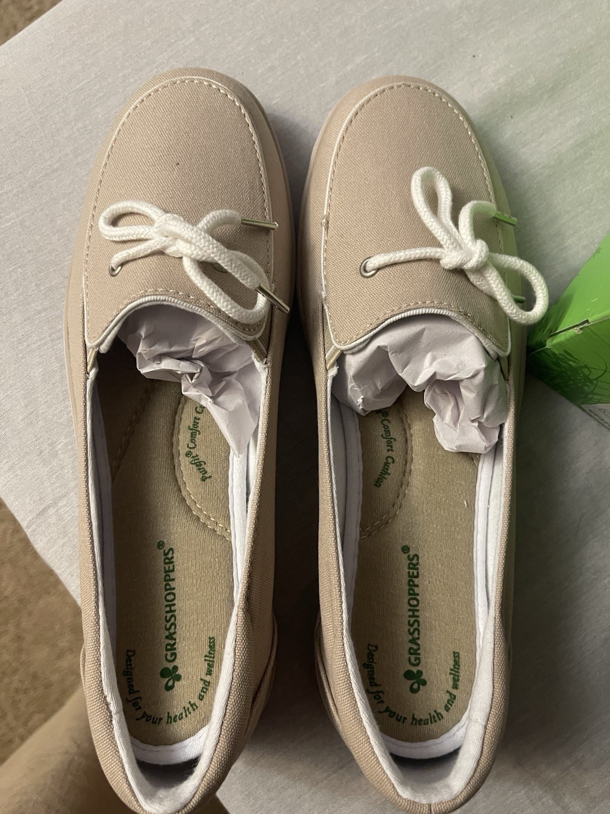 Grasshoppers Women’s Canvas Comfort Cushioned Lace-Up Sneakers Beige 7M