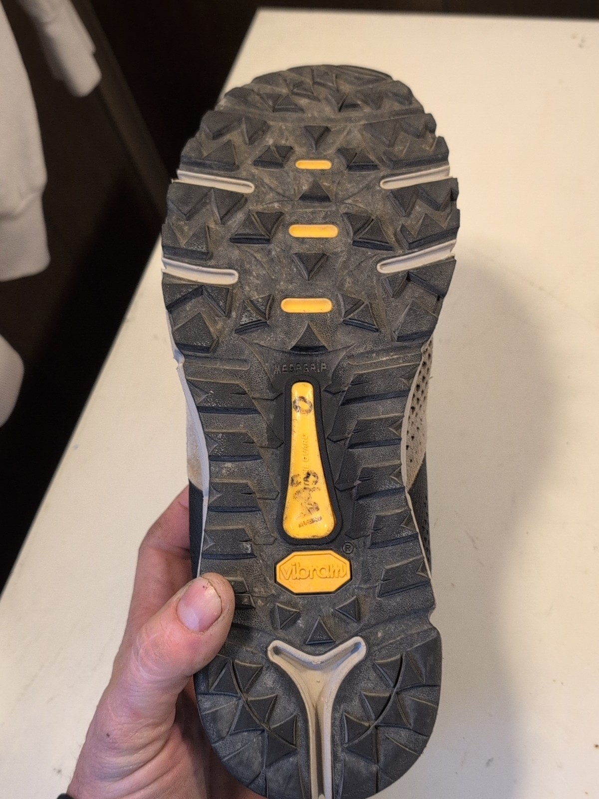 Danner Trail 2650 3” Womens 11 Hiking Shoes Grey Blue Spectra Yellow Vibram