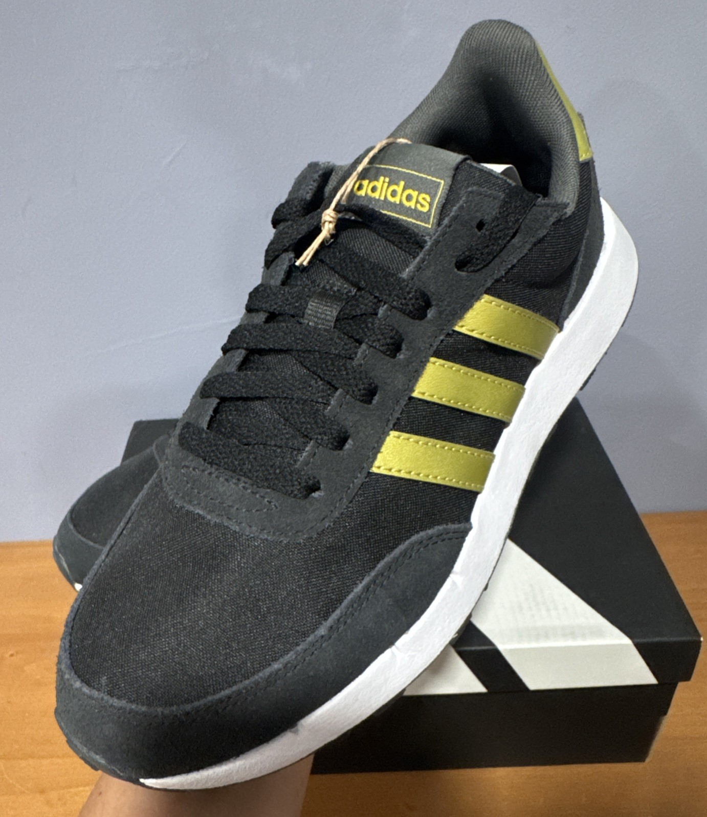 Adidas Run 60s 2.0 Black With Gold GX1714- Women’s US 7 – New In Box