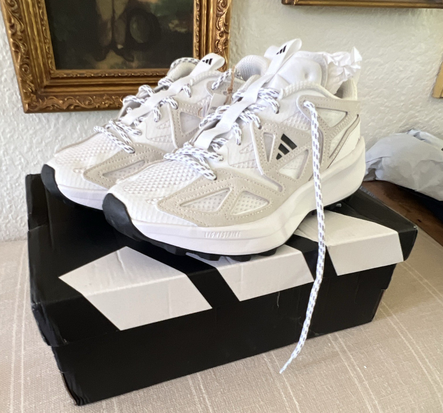 Women’s Adidas Kantai Trail Low Top Lace-Up Sneakers Crystal White/Black 7.5