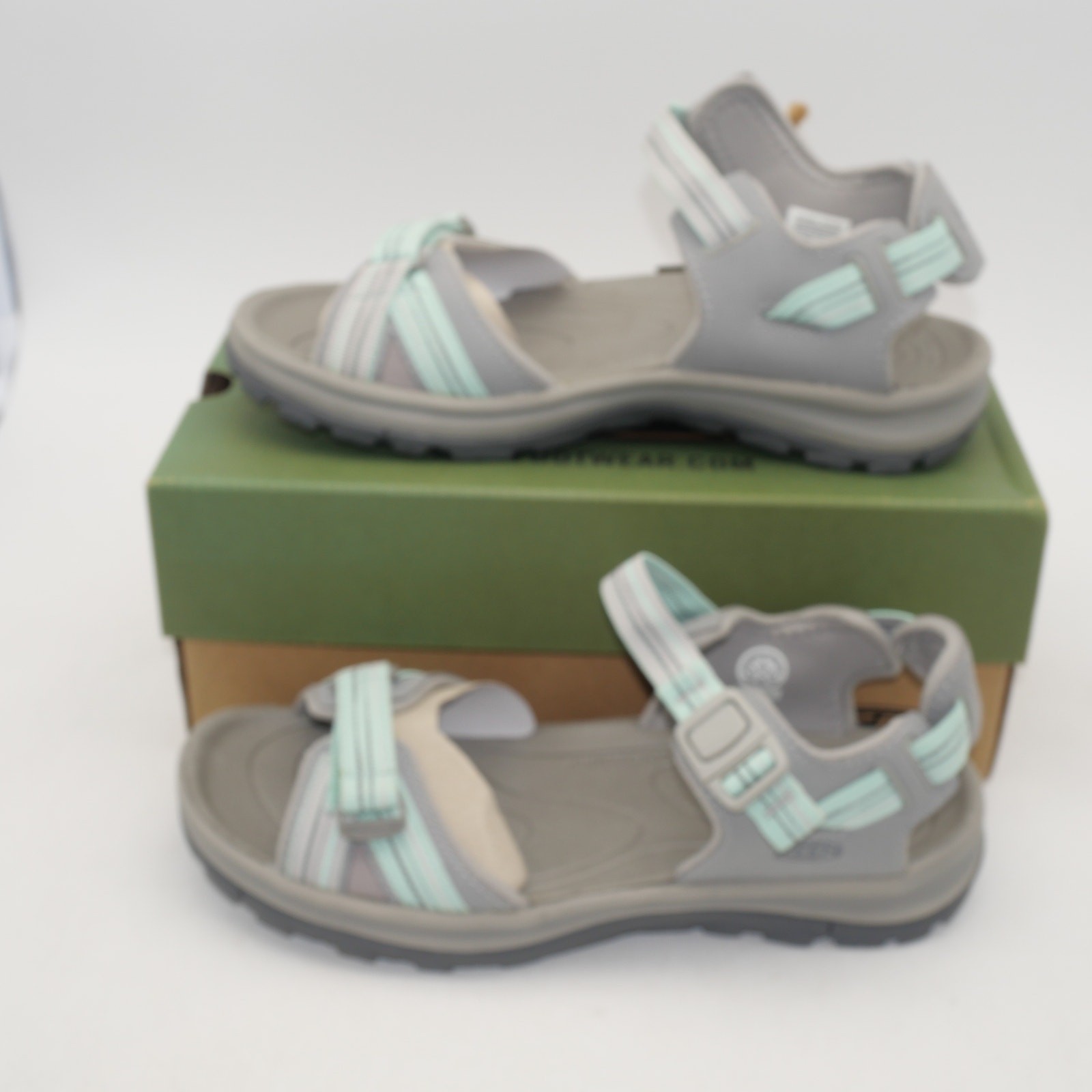 NEW KEEN Women’s 6 Terradora II Open Toe Post Sandals Gray Teal Green