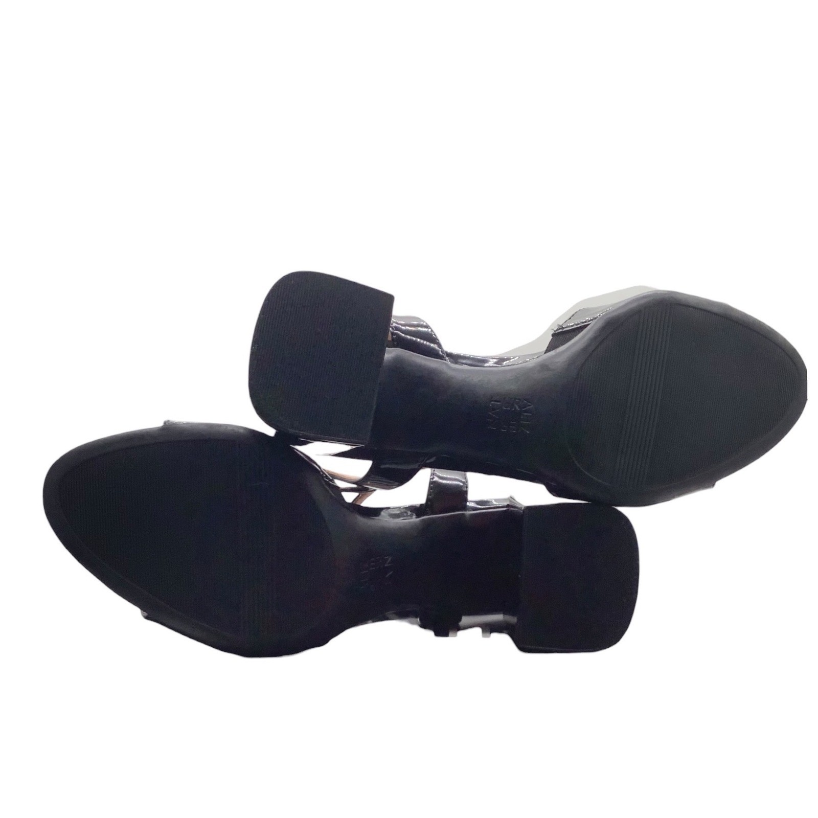 Naturalizer Daisy Black Patent Block Heel Sandals Womens 10 M J4992S5002