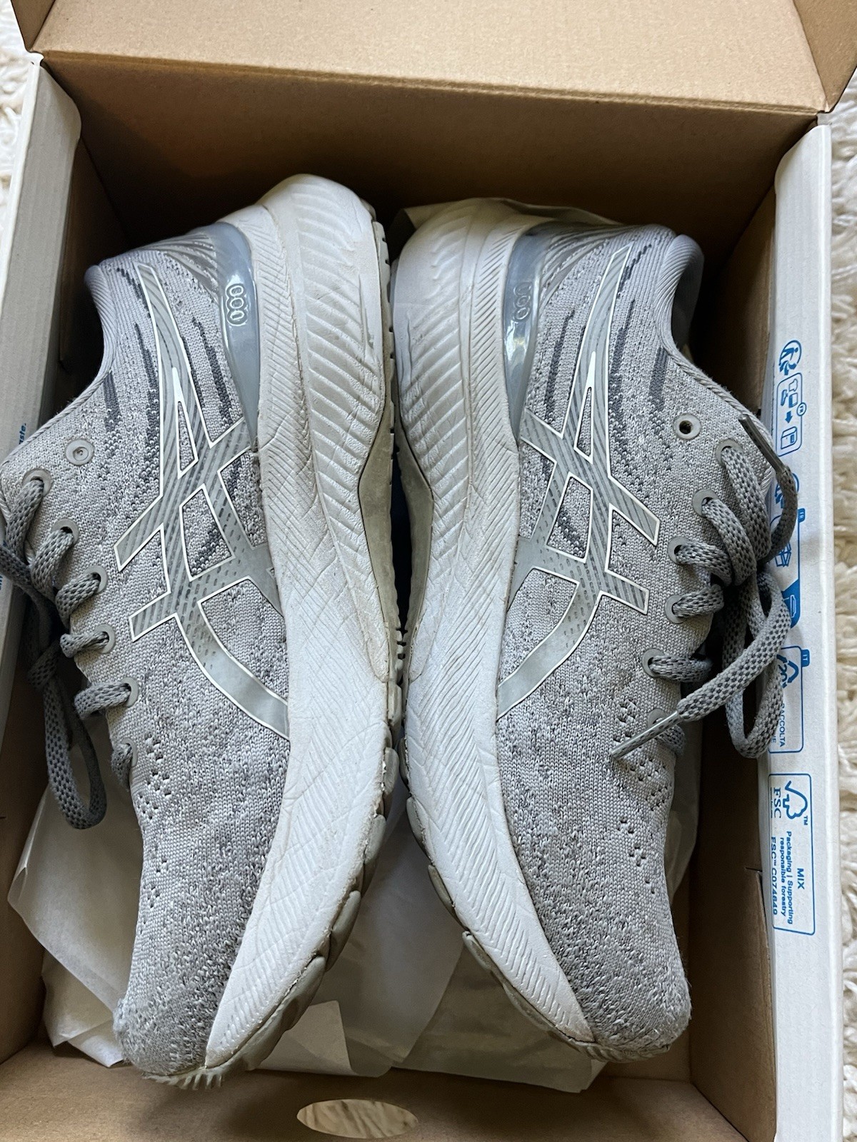 ASICS Gray/White Athletic Sneakers Low Top Lace-Up Rubber Sole 1012B272