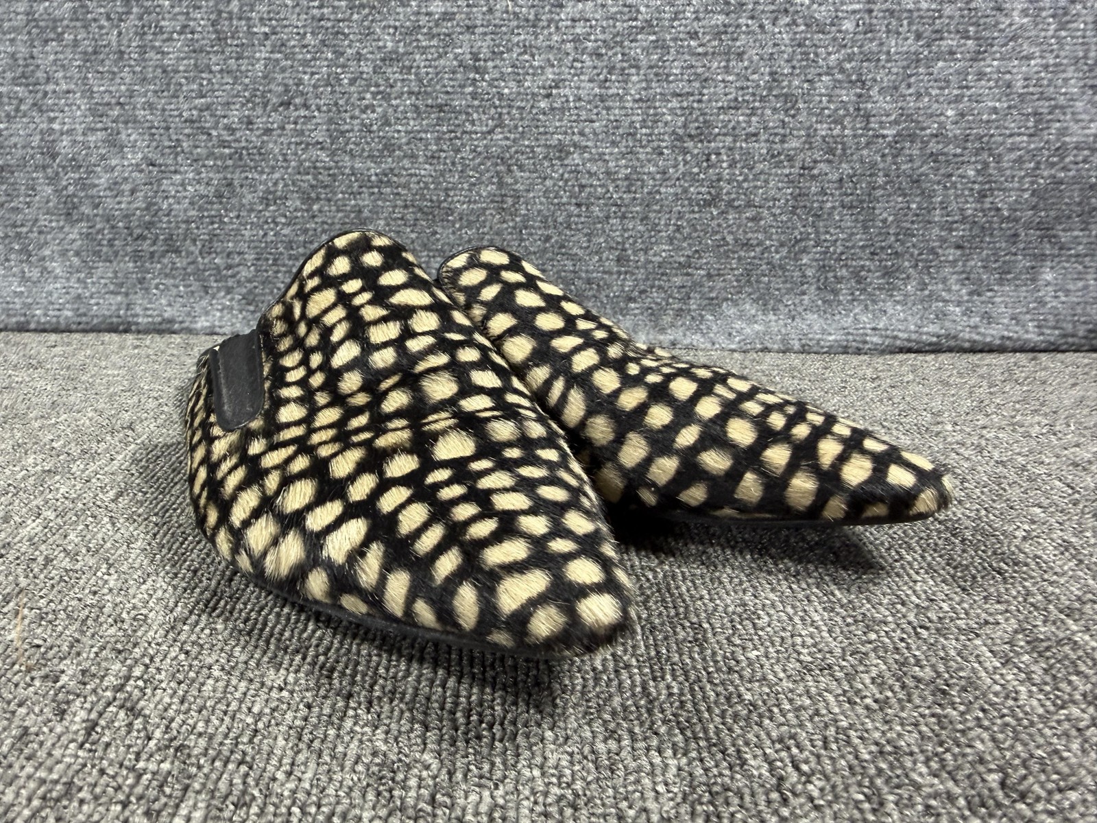 Jenni Kayne Slides Womens 11 Black Calf Hair Pointed Toe Made Italy IT 41