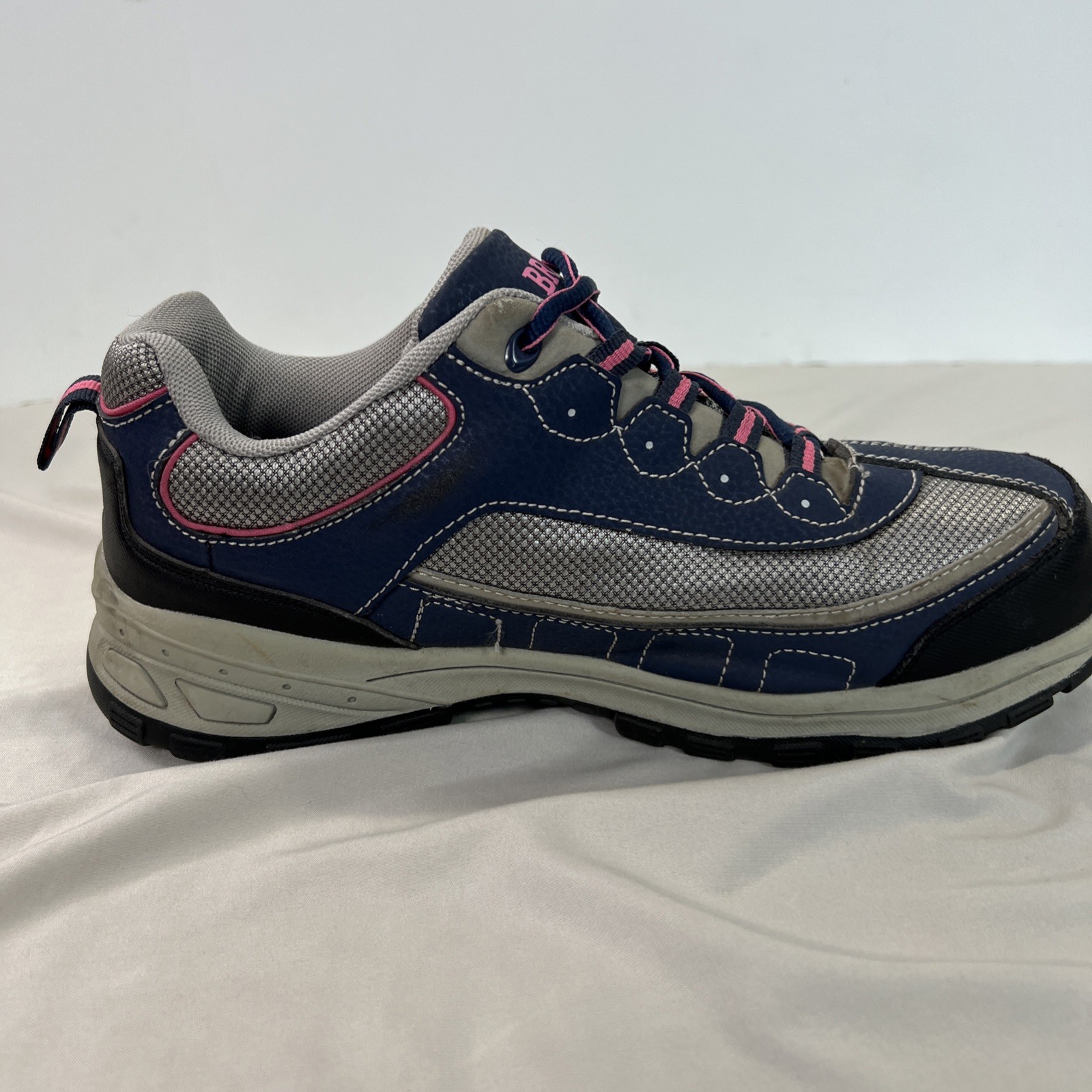 Brahma Shoes Womens 10 Steel Toe Slip Oil Resistant Work Workwear Gray Blue Good