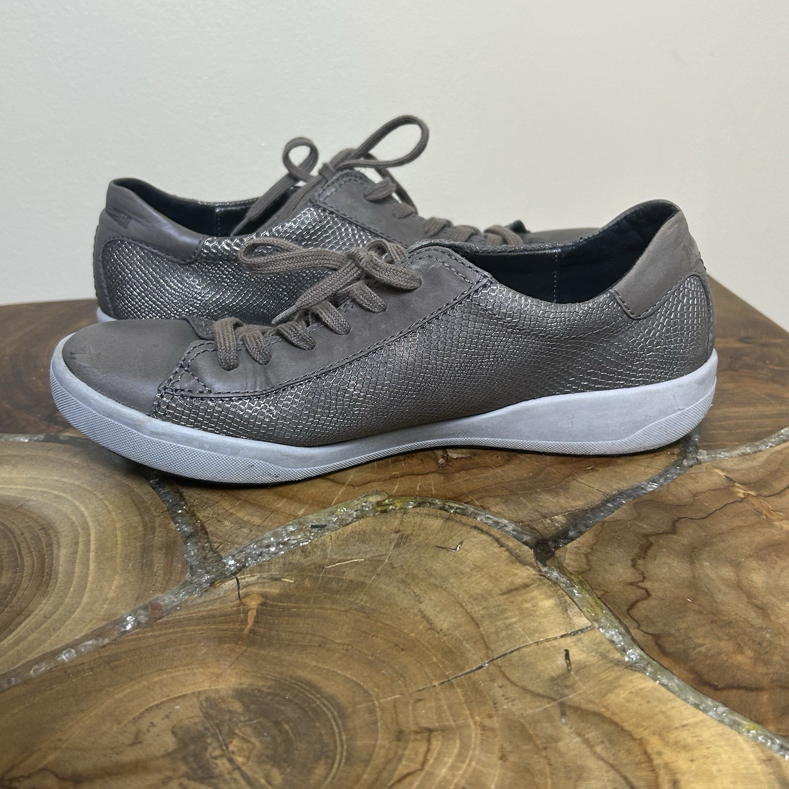 Joseph Seibel sneakers antique metallic with snakeskin Size 38 US 7-7 1/2