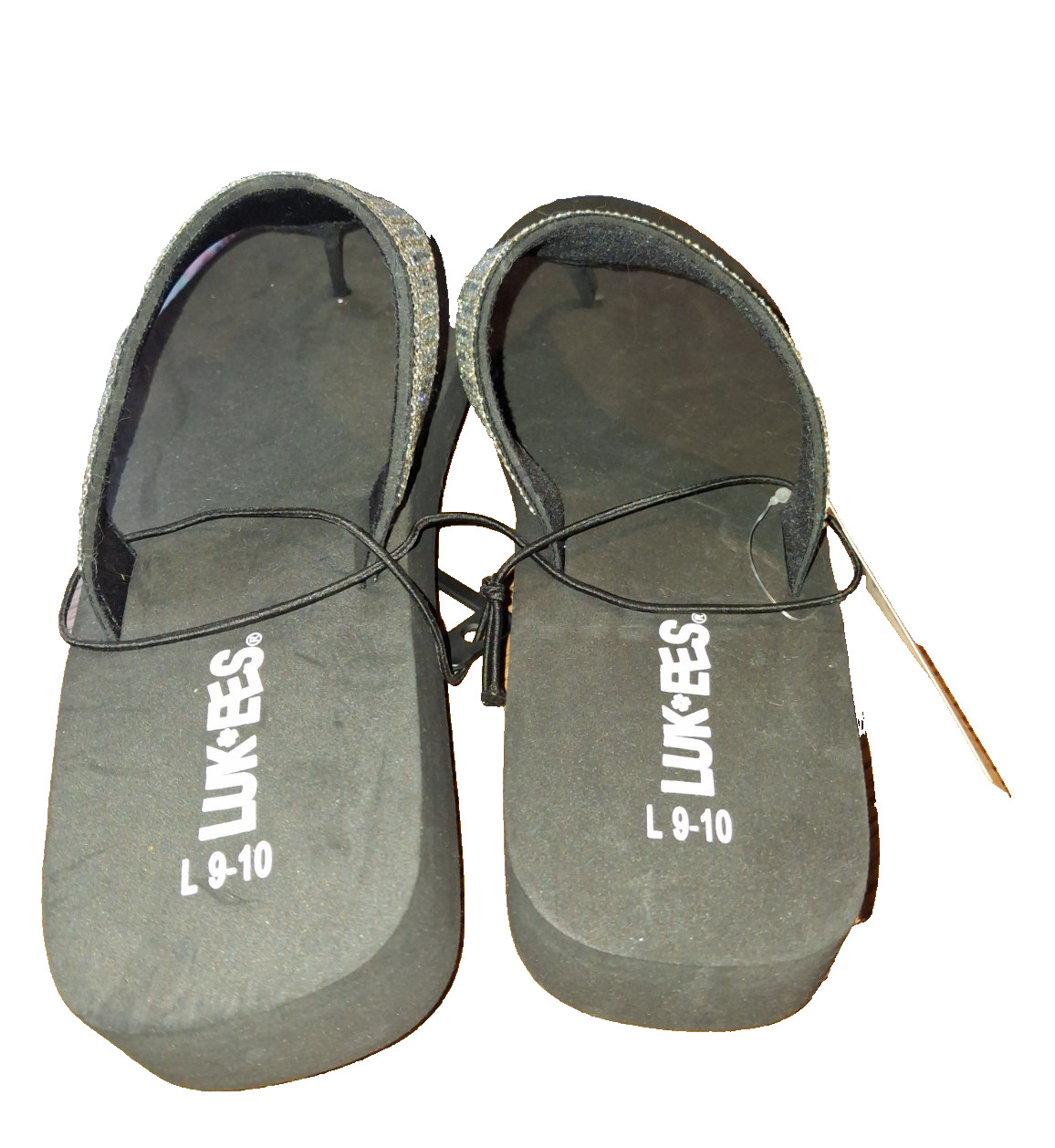 LUK-EES Women M (9-10) Black CZ bling Design Sandals Open-NWT 💥SEND OFFERS💥