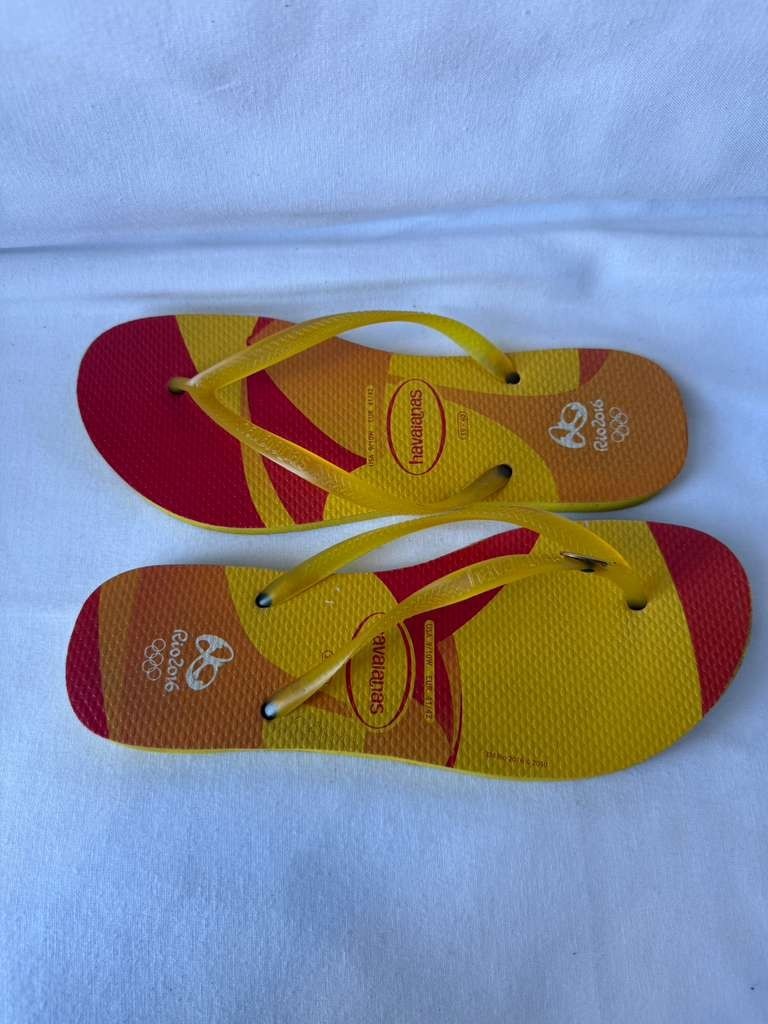 Havaianas Rio 2016 Olympic Flip Flops Yellow Red Women’s 9/10 EU 41/42