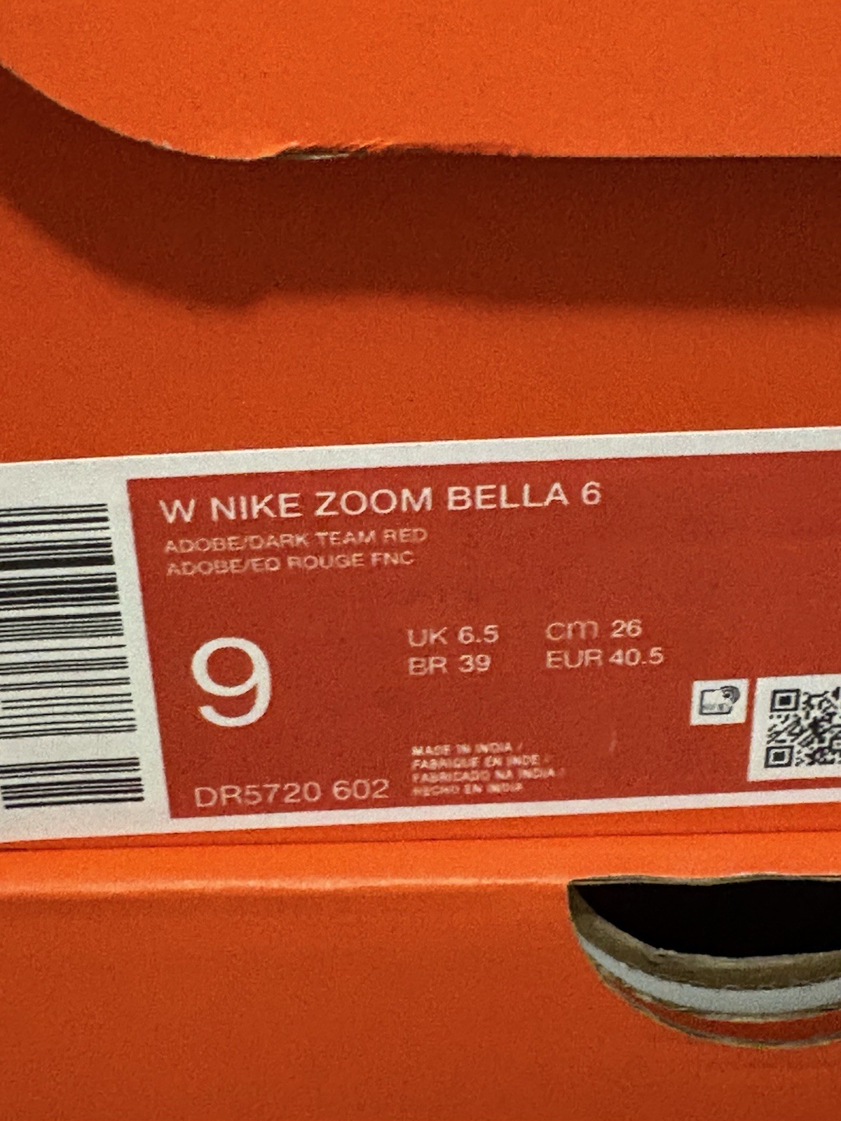 New Nike Zoom Bella Adobe Red White Size 9 Womens Sneakers Shoes
