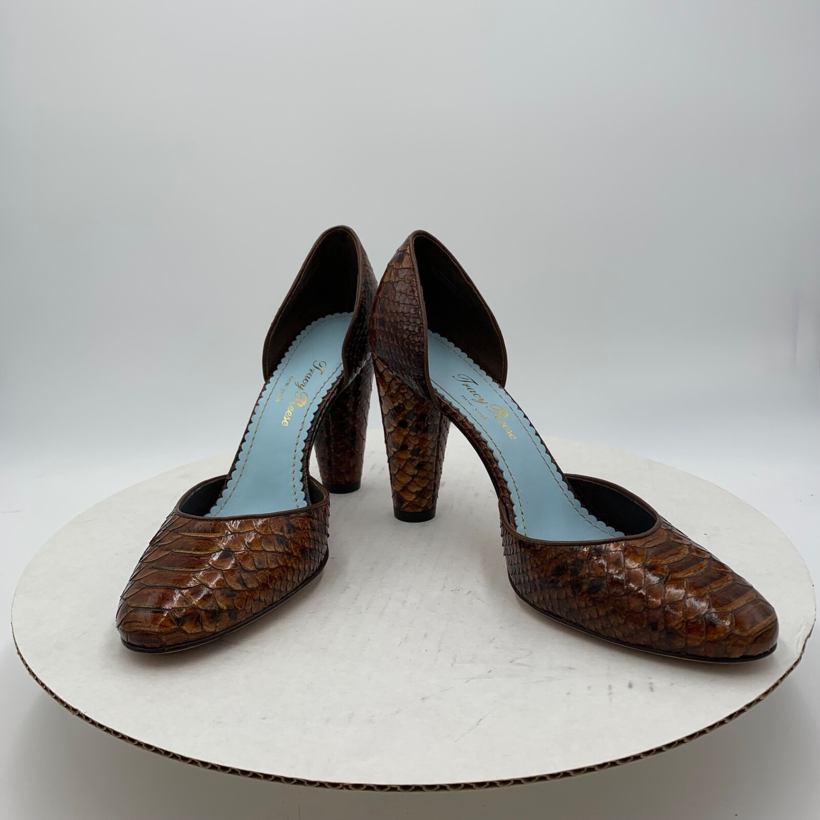 Tracy Reese Snakeskin D’Orsay Round Toe High Heels 39 1/2