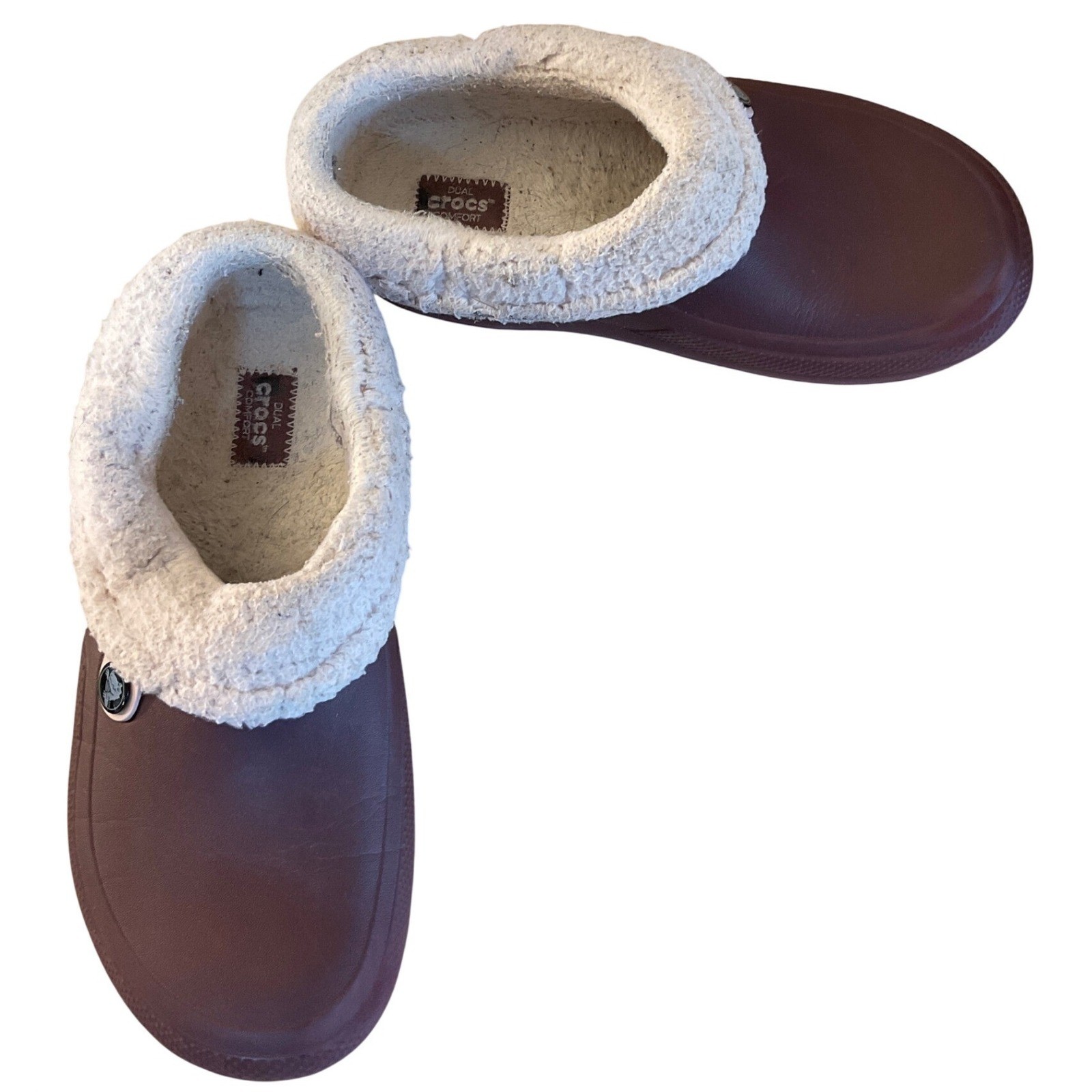 Adult Crocs Fleece Lined Clogs Gorpcore Cabin Cozy Loungewear Maroon W8 M6