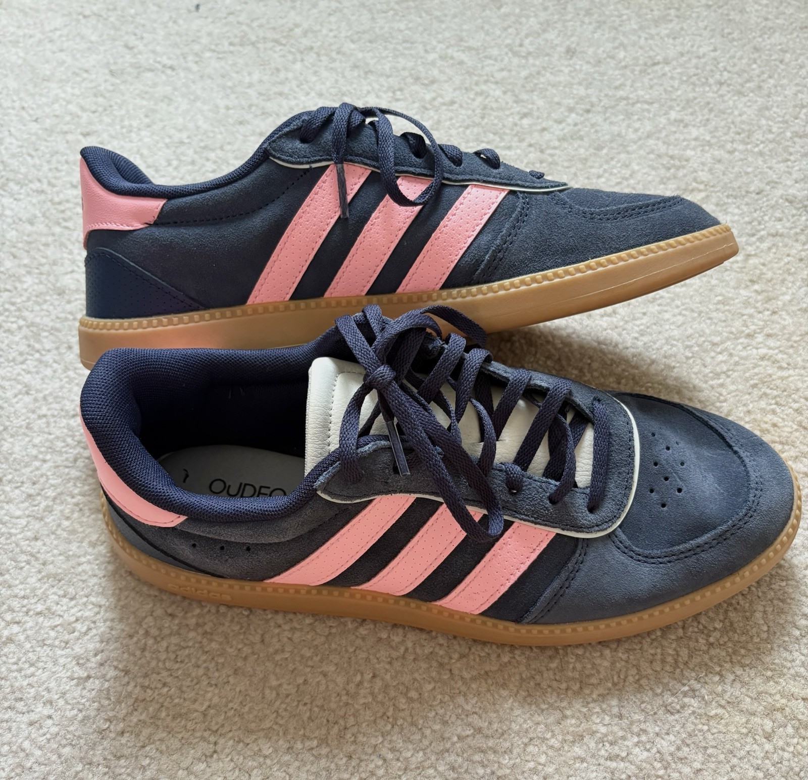Adidas Breaknet Sleek Shoes in the Shadow Navy / Pink Spark Superfoam Womens 9