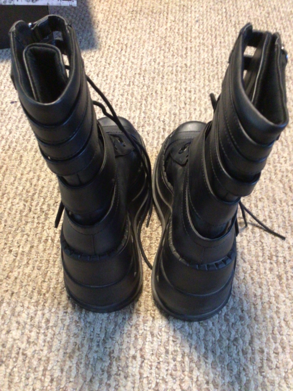 Demonia Black Vegan Leather Sop-26 STO26/BVL Platform Boots Women’s Sz 8