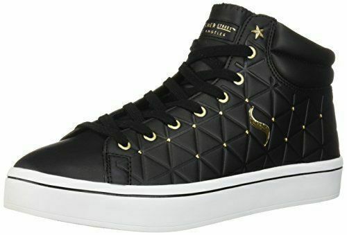 Skecher Street Women’s Hi-Lite-Triangle De-Boss Sneaker, Black, 8.5 M US