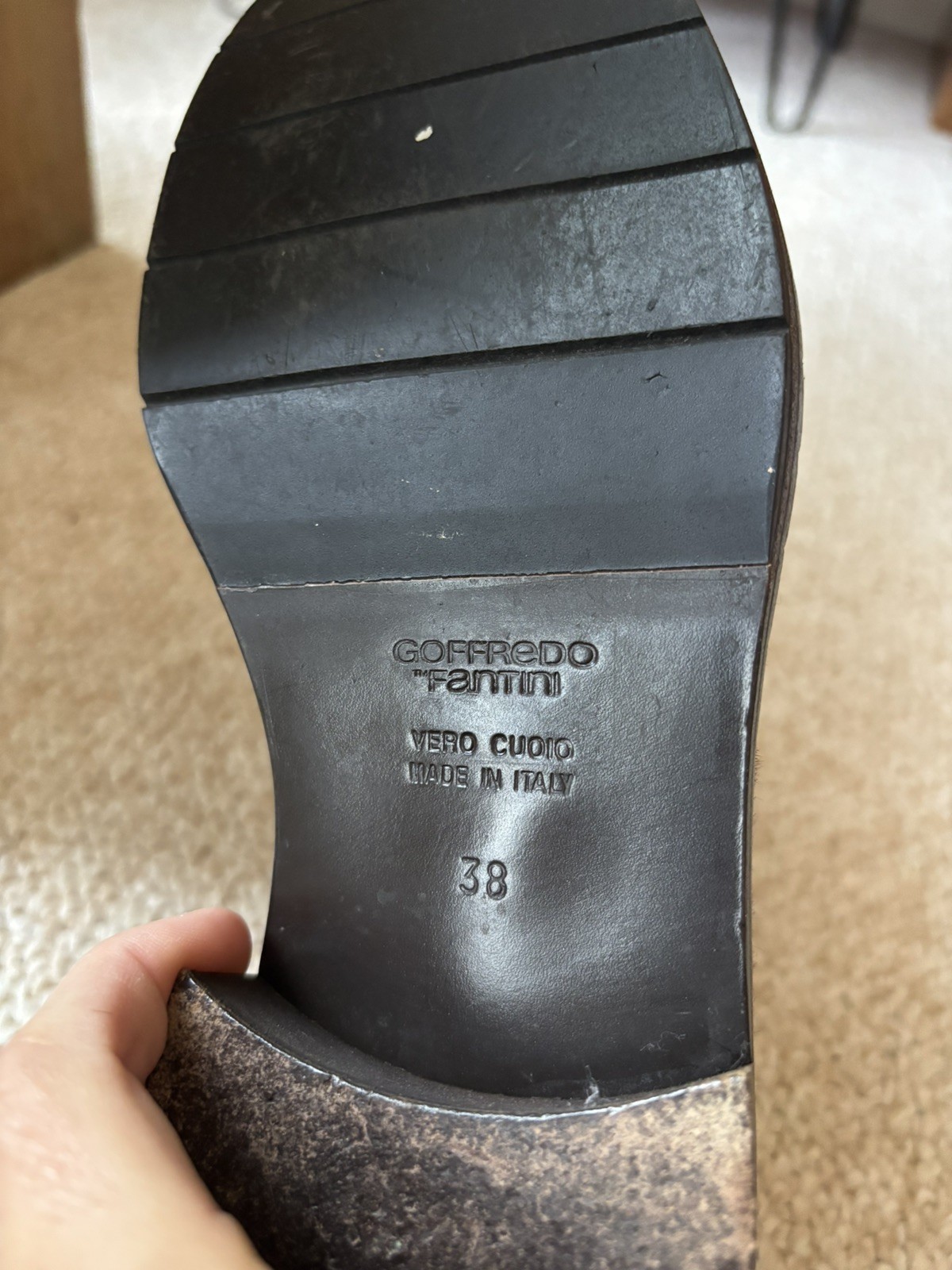 Goffredo Fantini Women’s 38 calfhair shoes burgandy unique