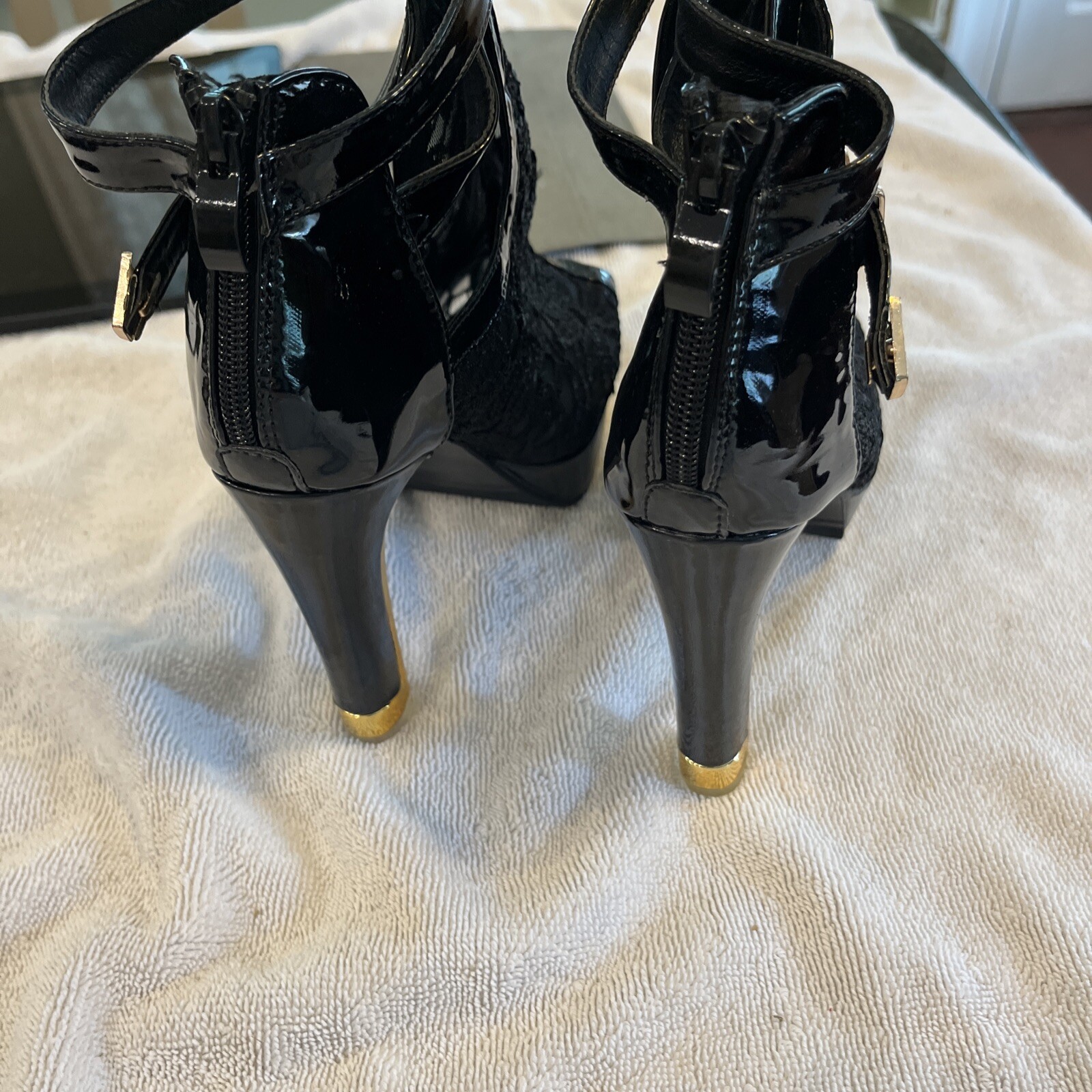 Getmorebeauty Womens LLA525 Black Platform Heels Shoes 7 Medium (B,M) NEW IN BOX