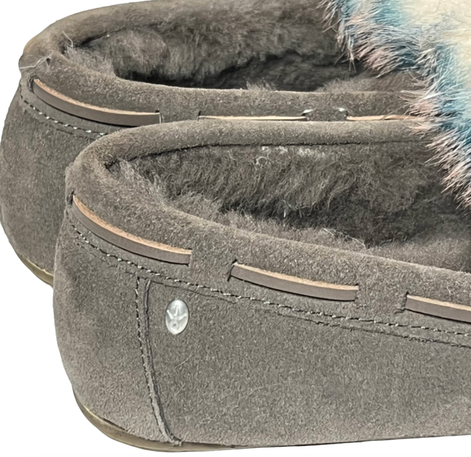 NEW EMU AUSTRALIA x ANTHROPOLOGIE GRAY LAVA AMITY MOCCASINS SLIPPERS SHOES 7