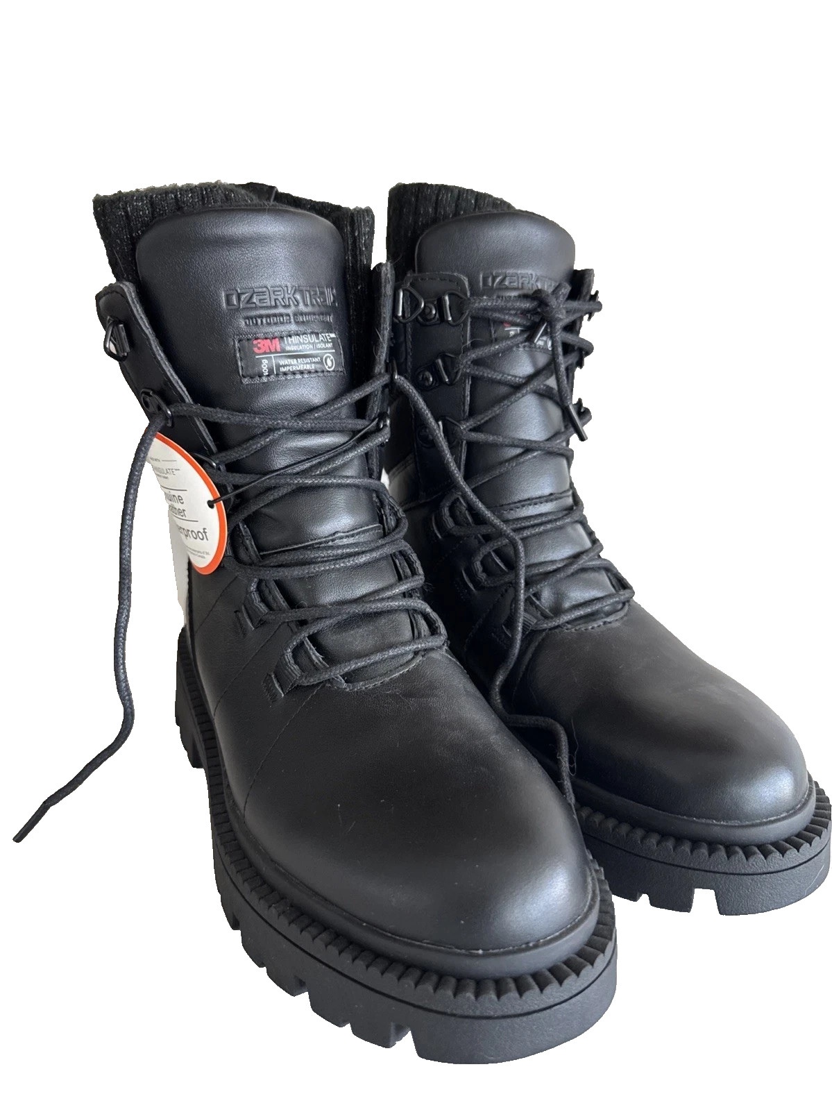 Ozark Trail Women’s SIZE 7 Lace Up Black Winter Combat Boots -20F Temp Rated
