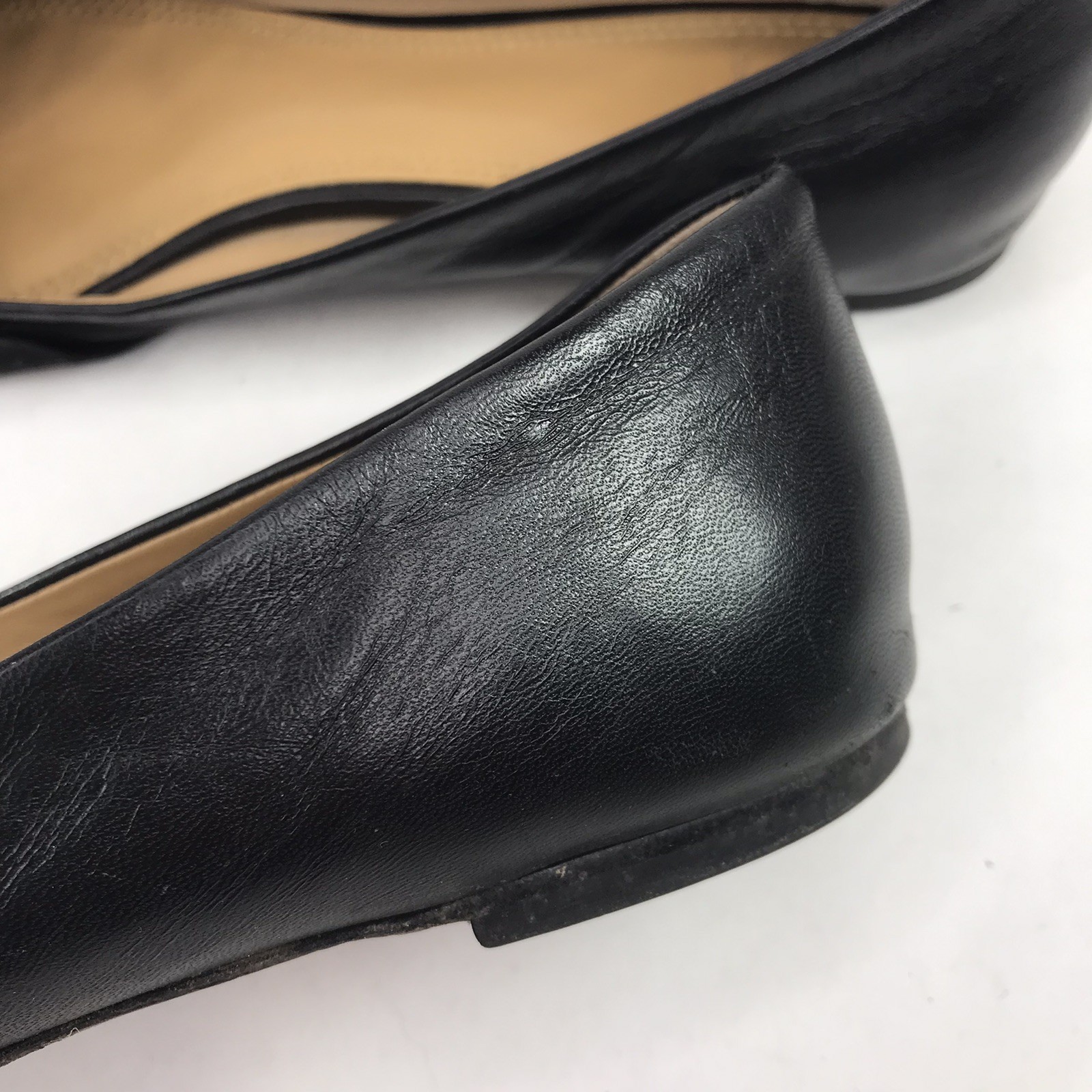 Tory Burch Women’s Size 10 Eleanor Flat Black Leather Bow Pointed Toe Shoes