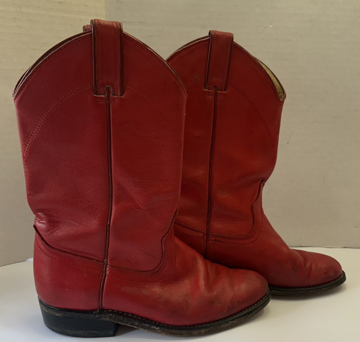 Vintage Wrangler Red Leather Cowboy Boots Women’s 6M USA Western Rodeo