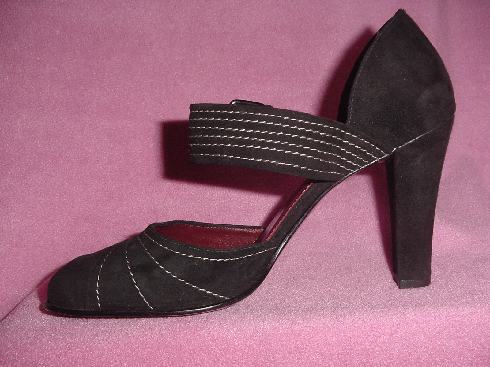 BLACK SUEDE LEATHER HIGH HEEL MARY JANE by MICHELLE K Size 8M NEW~FREE SHIPPING