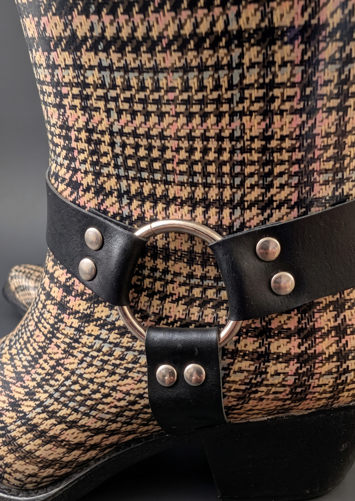 Vintage Western Plaid Rain Boots by Nomad Ladies Size 8 | Cowboy Style Harness