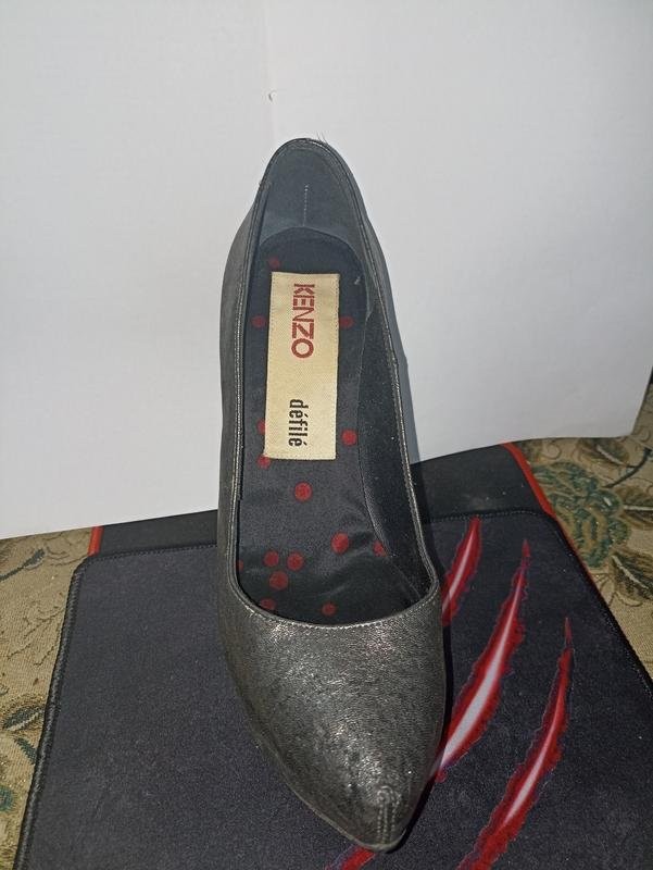 women kenzo heels grey leather 37.5