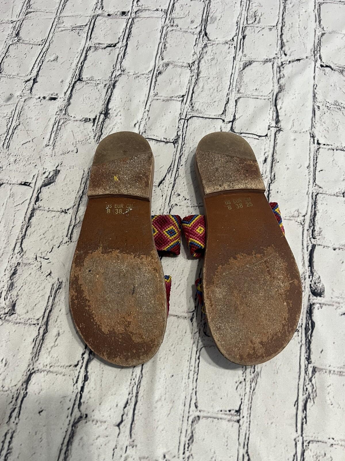 ECLECTIC ARRAY Hasen Woven Bands Mai Tai Sandals Size US 8/EURO 38