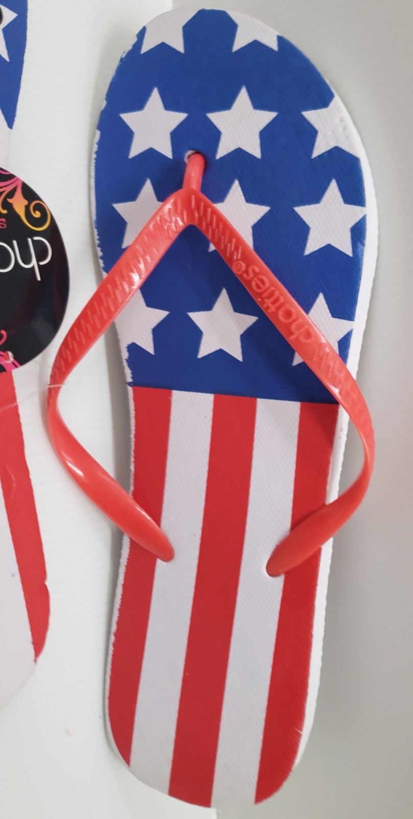 Flip Flops Size L (Large)(size 9-10) JULY 4,PATRIOTIC,USA AMERICAN FLAG,Chatties