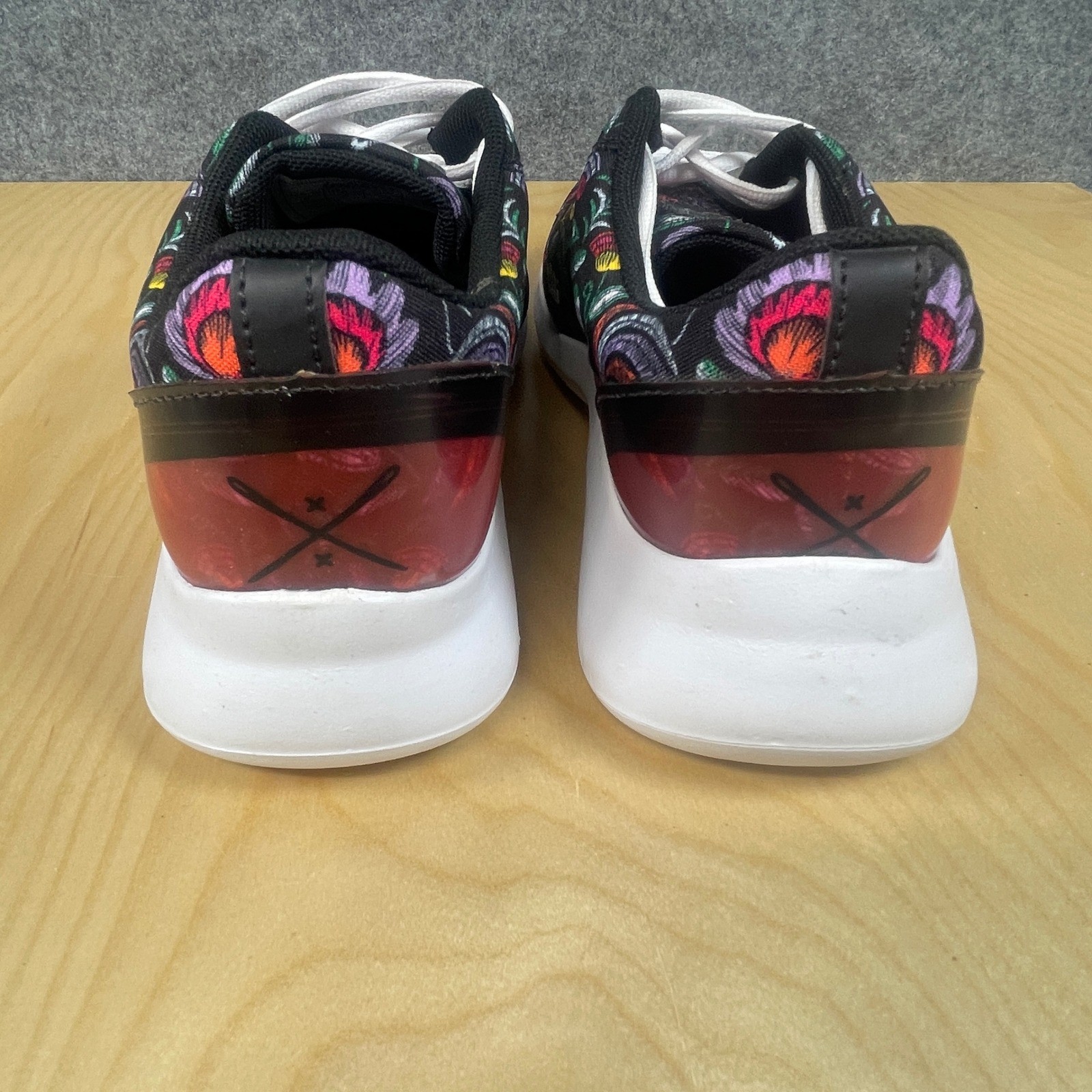 Inkkas Floral Print Sneakers Casual Walking Shoes Colorful Size 8