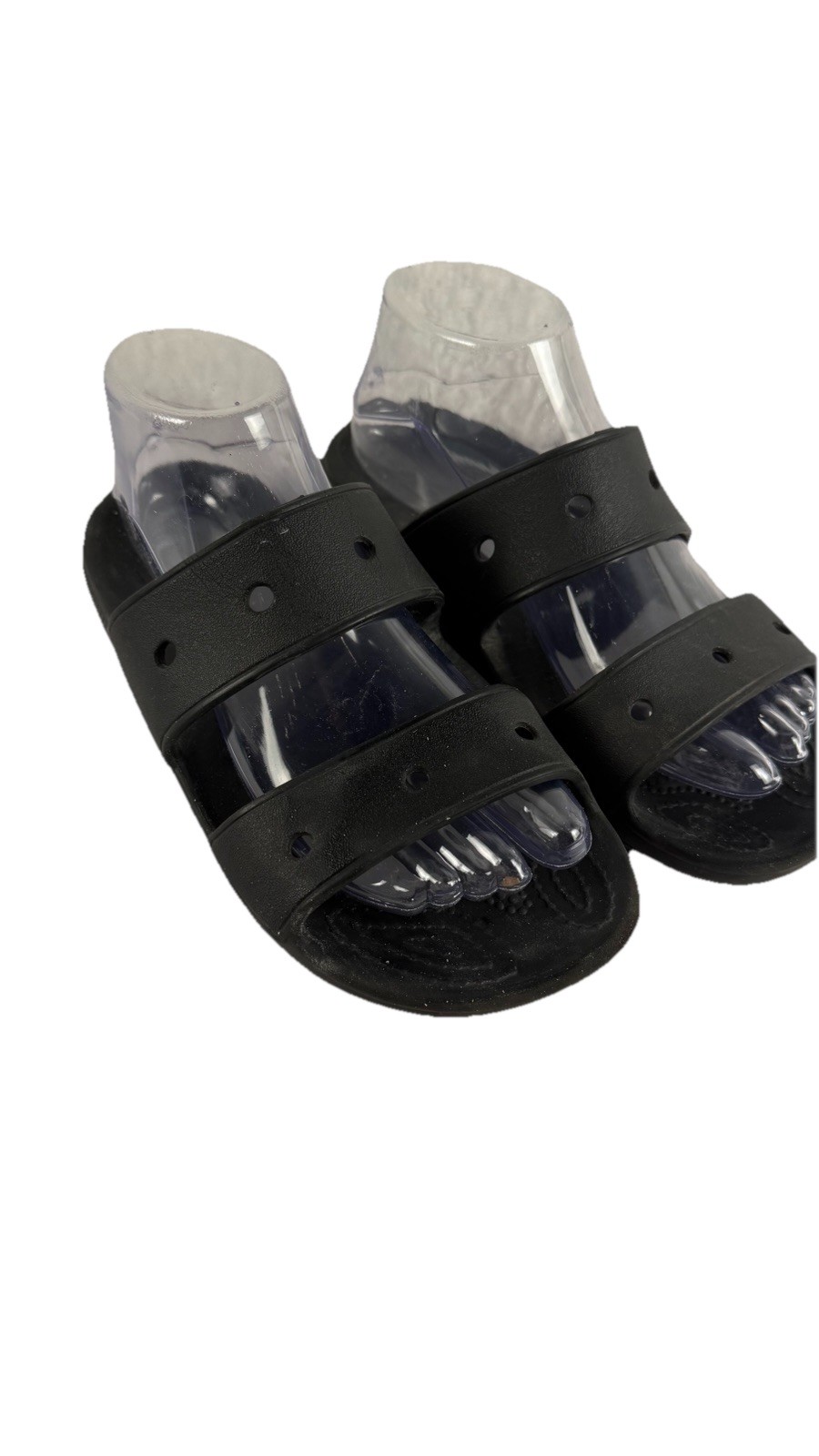 Crocs Unisex Adults Black Comfort Two Strap Slip-On Slide Sandals Size M5 W7