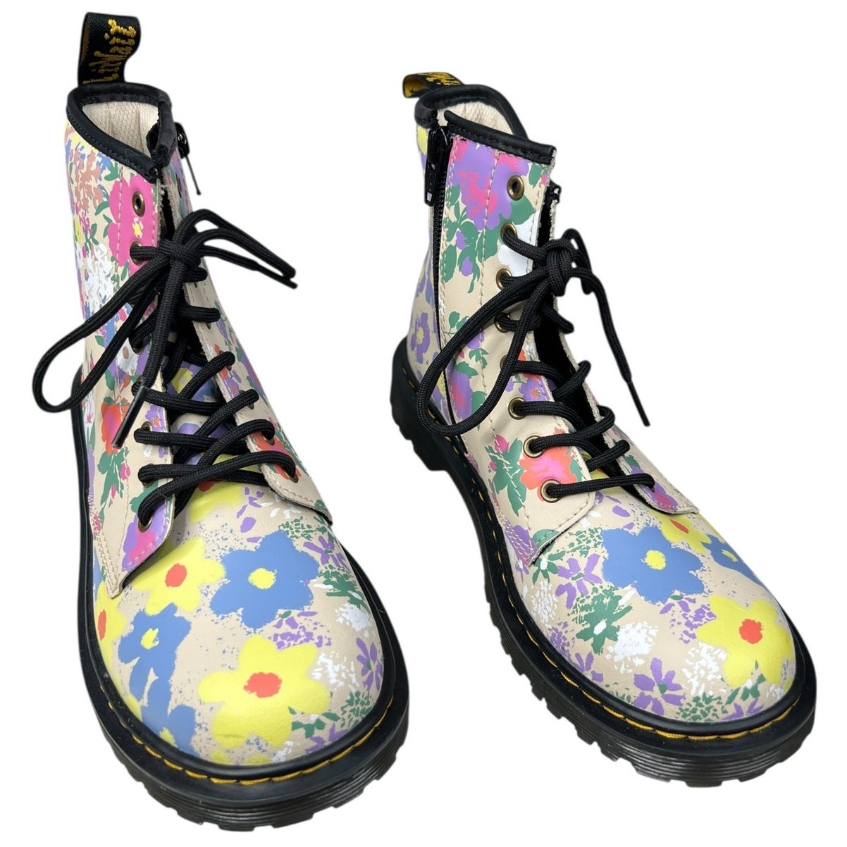 Dr. Martens Unisex 1460J Floral Multicolor Combat Boot Size M 4 W 5