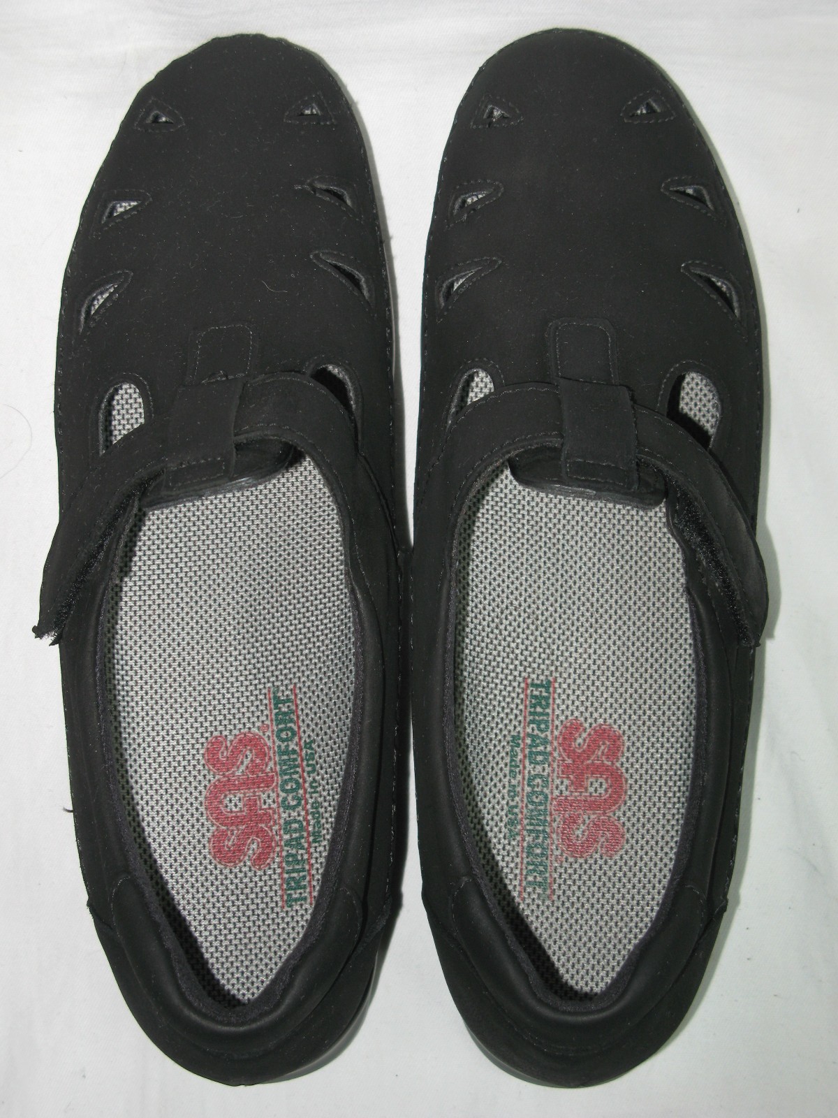 SAS Roamer Walking Casual Shoes Women Size 9.5 N w Strap Black Nubuck $195