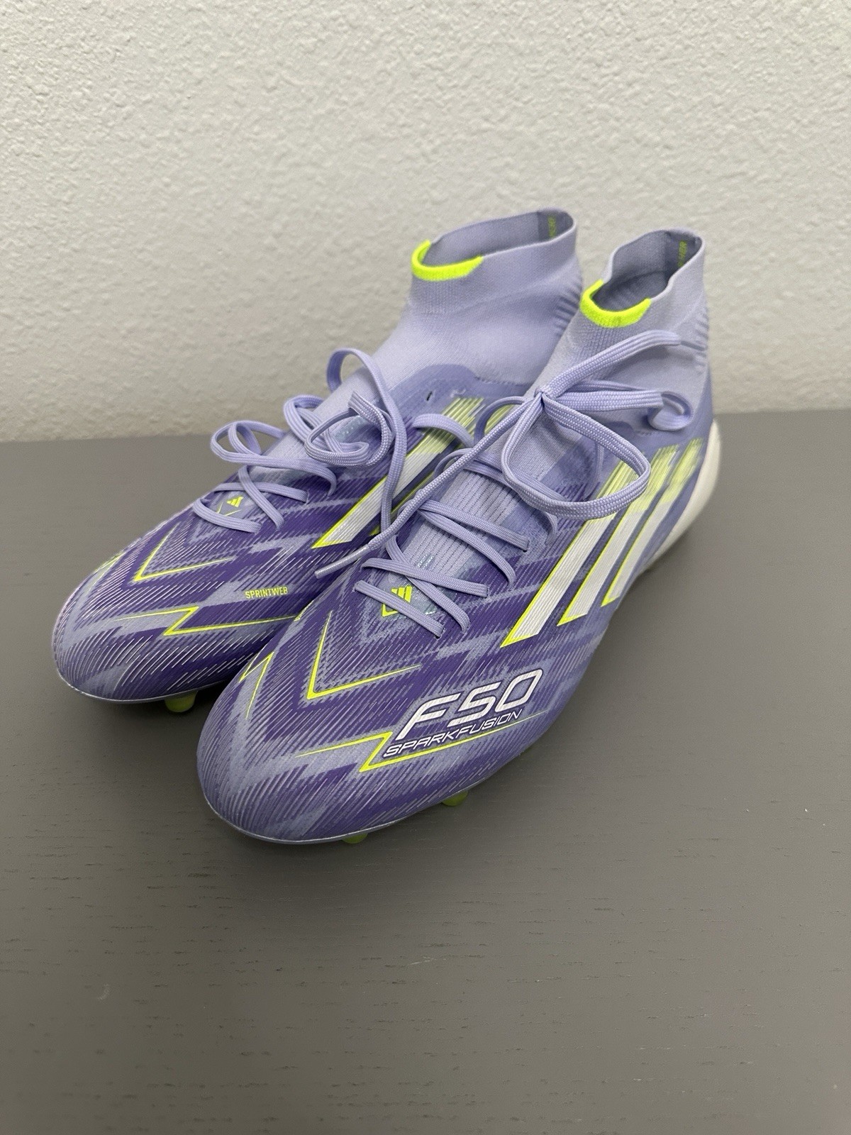 adidas F50 Sparkfusion Elite Mid FG/AG Womens Sz 8.5 Soccer Cleats Violet JH7648