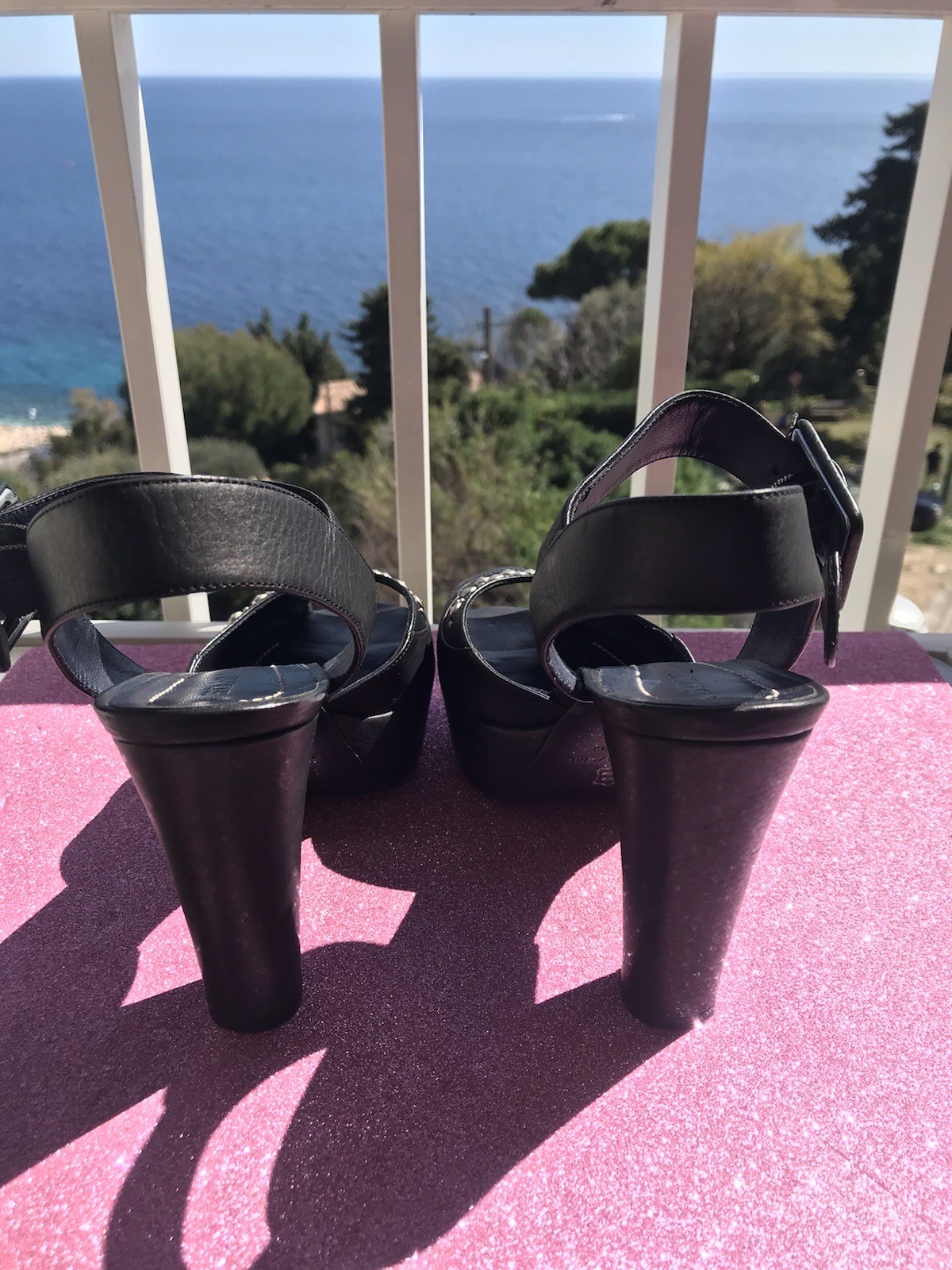 🍀SONIA RIKYEL 🌼LEATHER PLATFORM SHOES SIZE 36.5 🌷 💐💐 ́