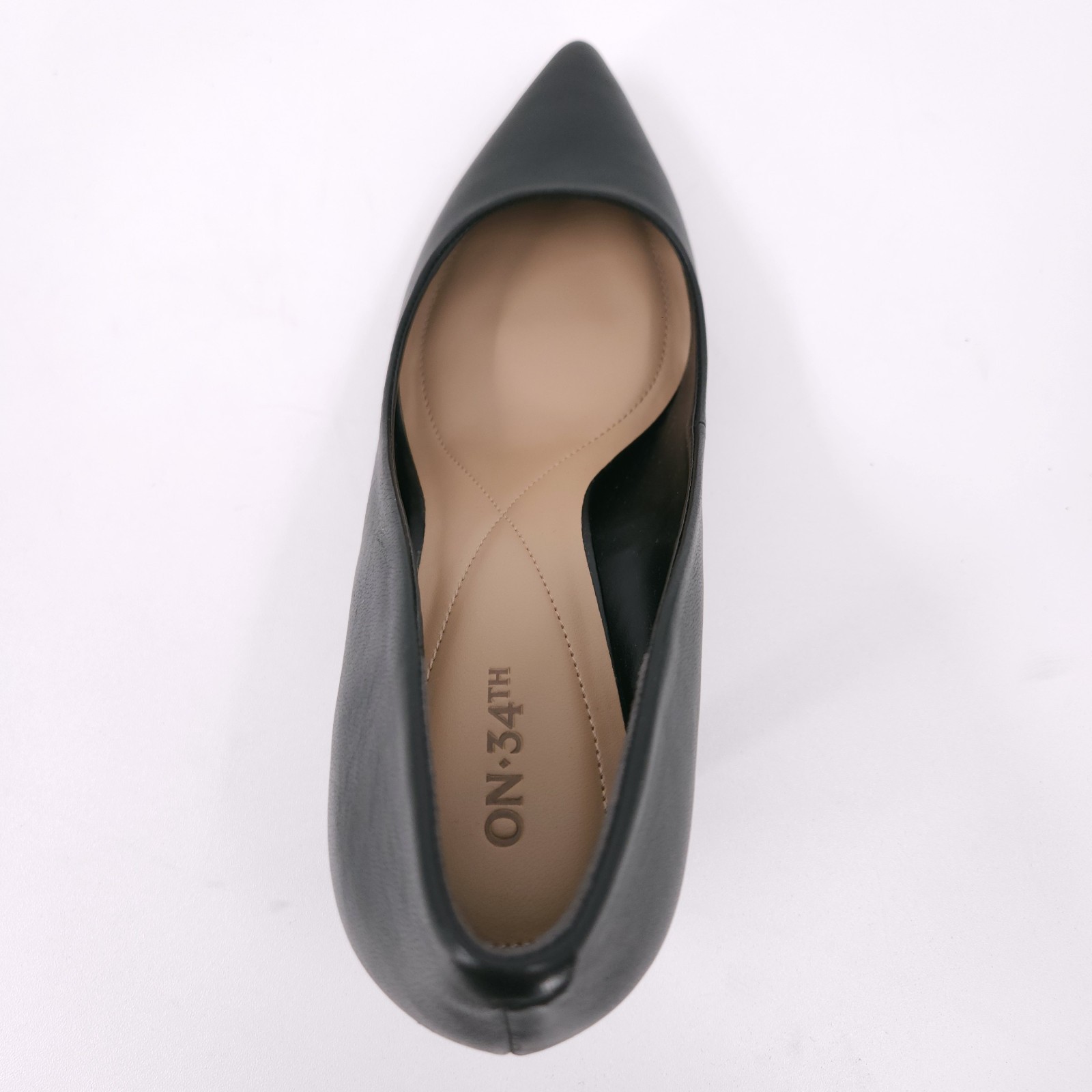 On 34th Jeules Black Stiletto Slip On Pointed Toe Pumps Womens Size 10.5 M