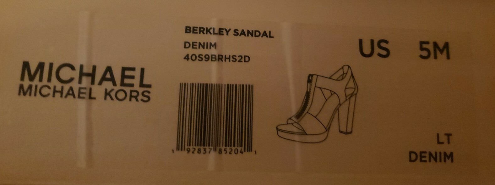 Michael KORS BERKLEY DENIM PLATFORM T STRAP GOLD LOGO ZIPPER SANDAL I LOVE SHOES