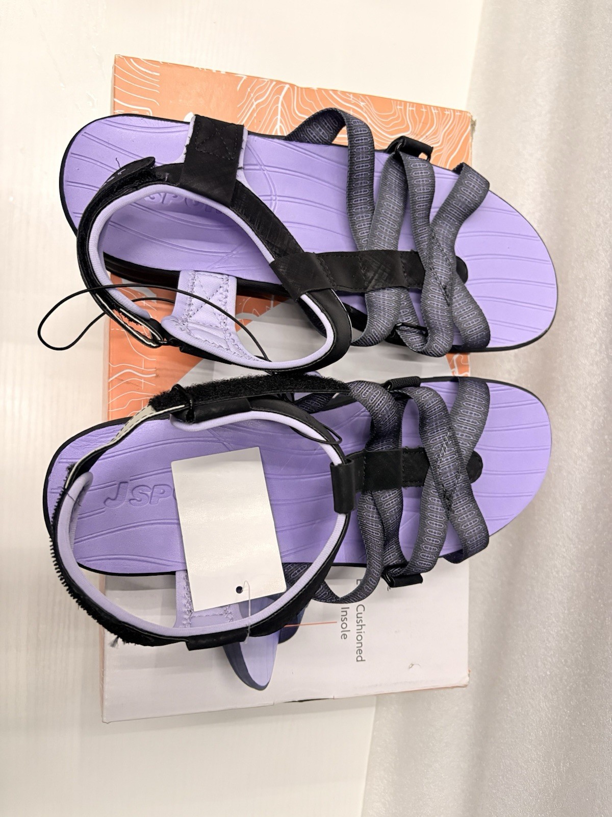 JSport Kaia Sport Sandals Women’s Size 8 Black Purple Adjustable Strap