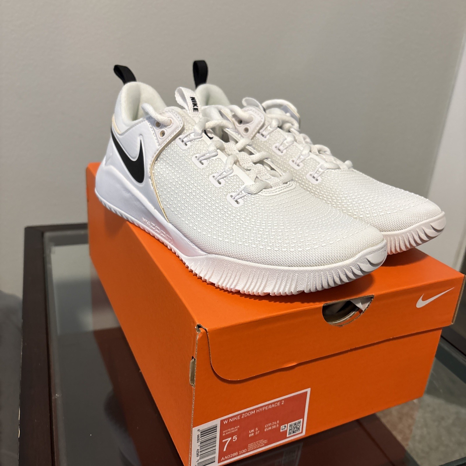 Nike Zoom Hyperace 2 Volleyball Shoes Women’s White NEW AA0286-100 Womens 7.5