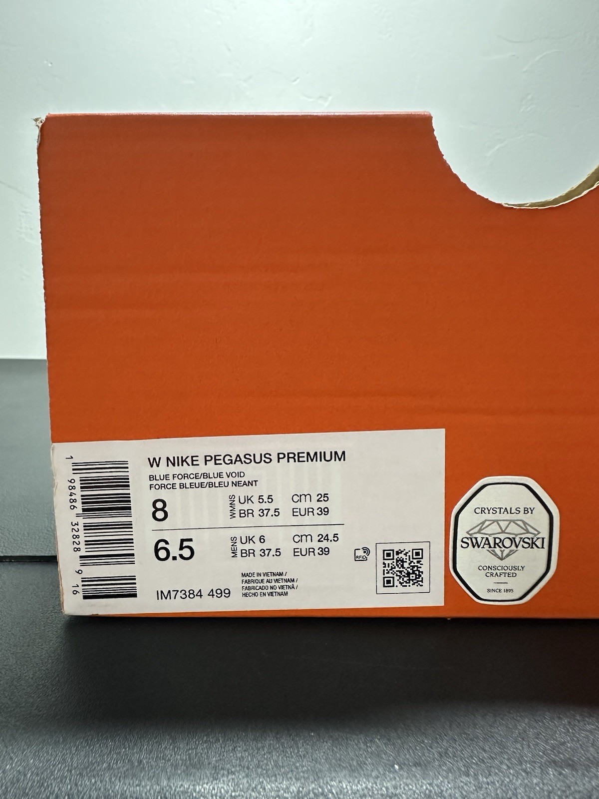 Nike Pegasus Premium Swarovski® Crystals Blue IM7384 499 Women’s Size 8, No Lid