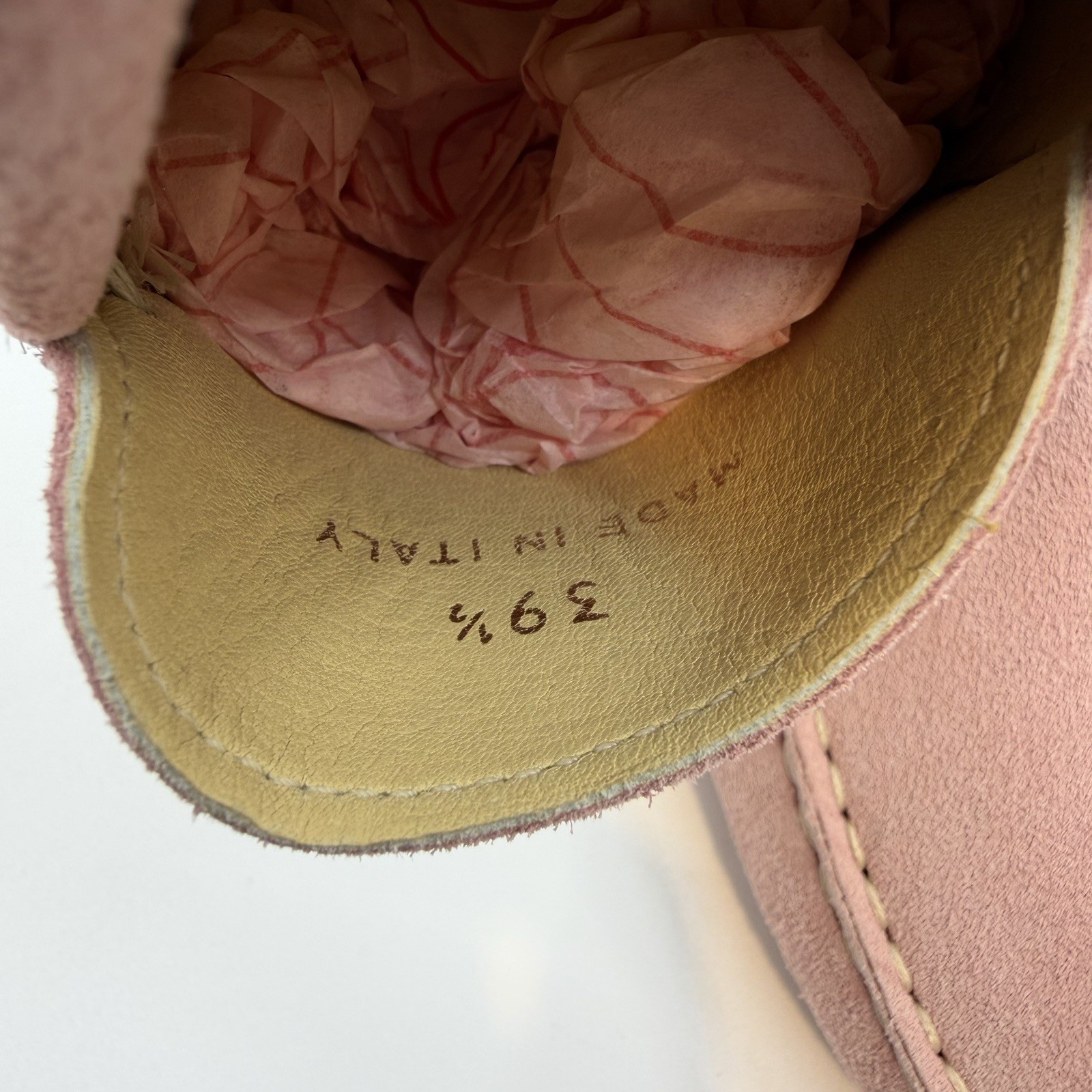 M Gemi The Felize Italy Suede Moccasins Pale Blush Women’s 39.5 / 8.5W Or 9N
