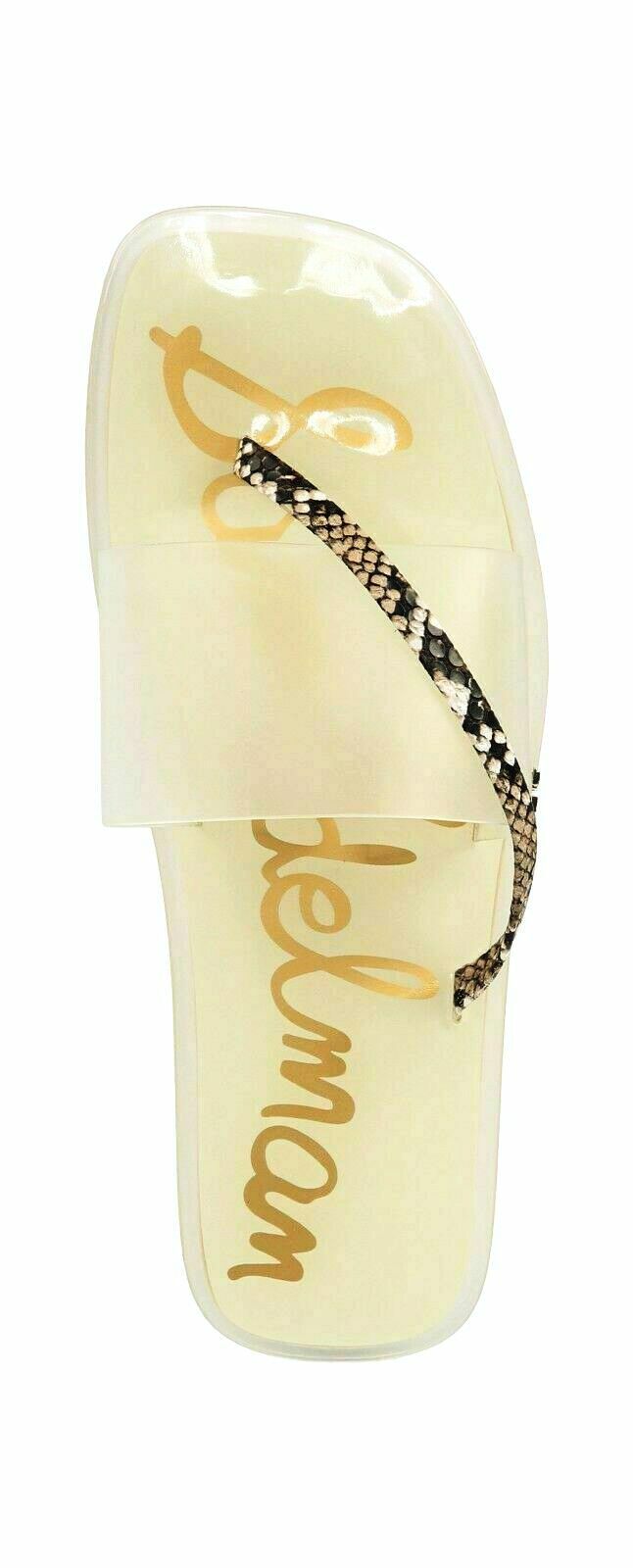 Sam Edelman Women’s Luciana Thong Slide Sandals Cream Snake Sz: 5.5, 6.5, 7, 9