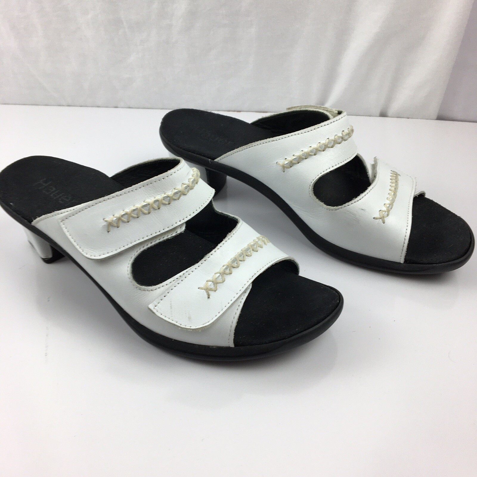 Hauer Sz 40 Comfort Sandal Made In Austria Removable Insole White Adjustable