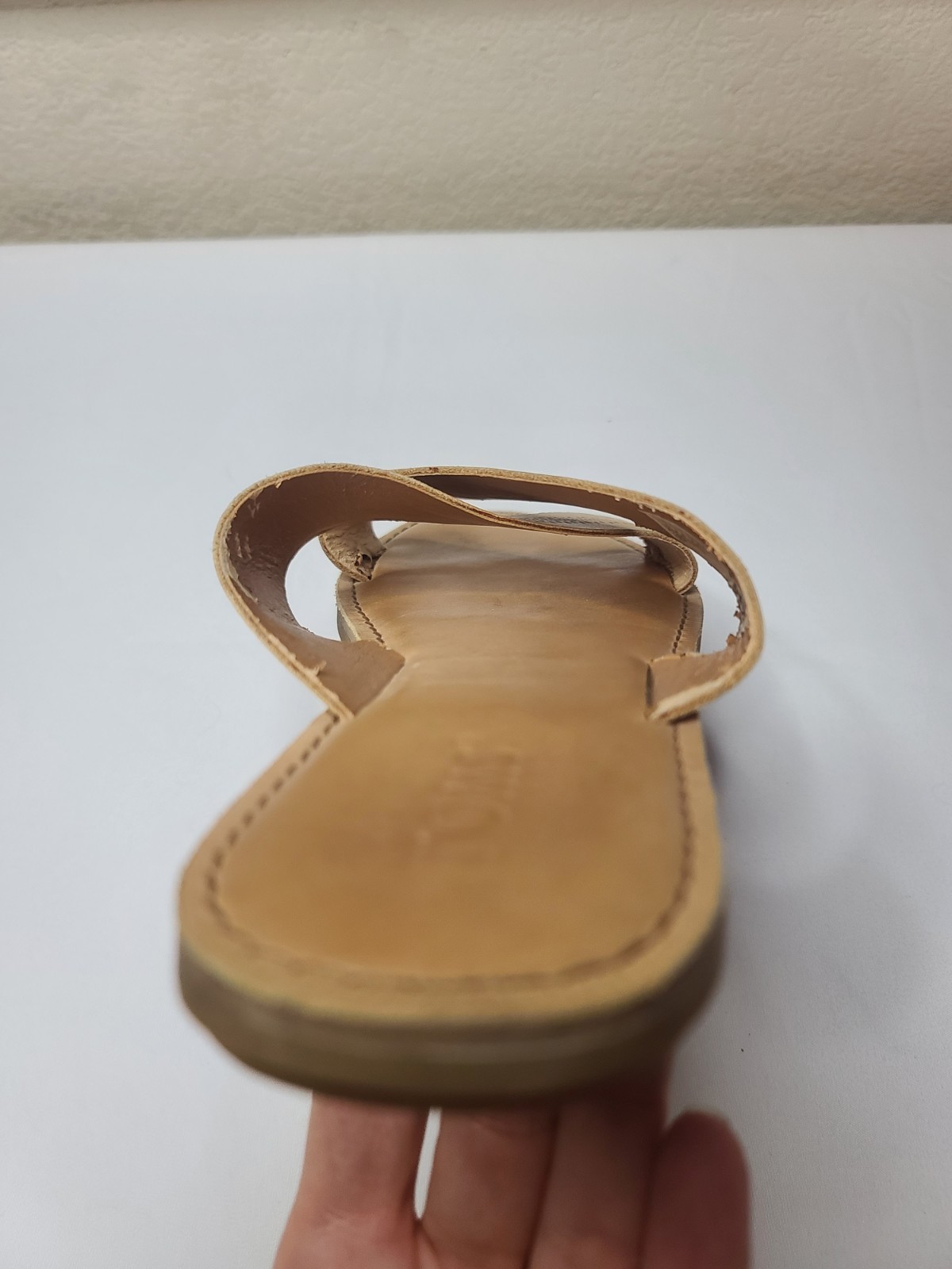 TOMS Women’s Crisscross Slide Sandals Tan Leather Size 10
