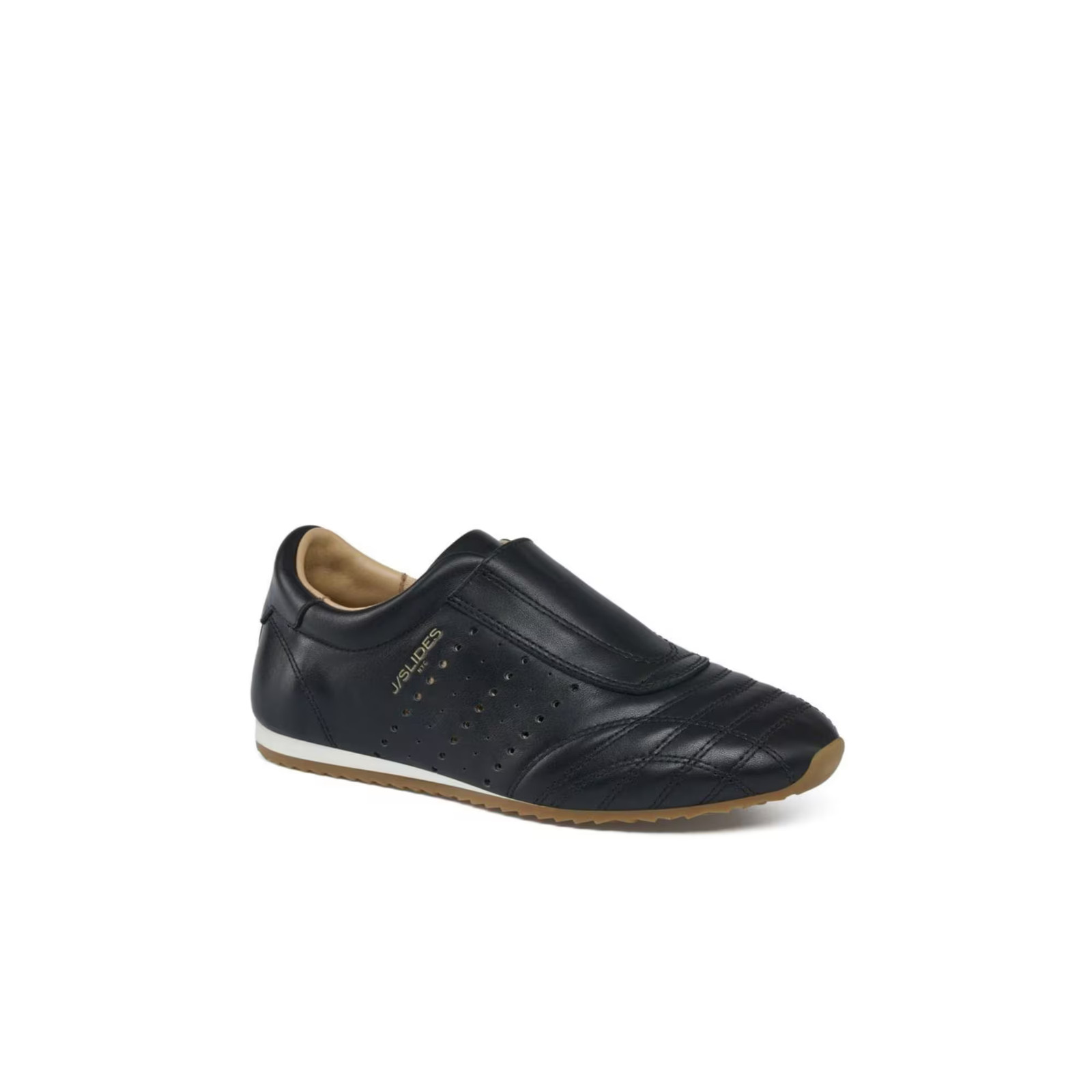 Women’s JSlides Paris Leather Sneaker Black, Silver