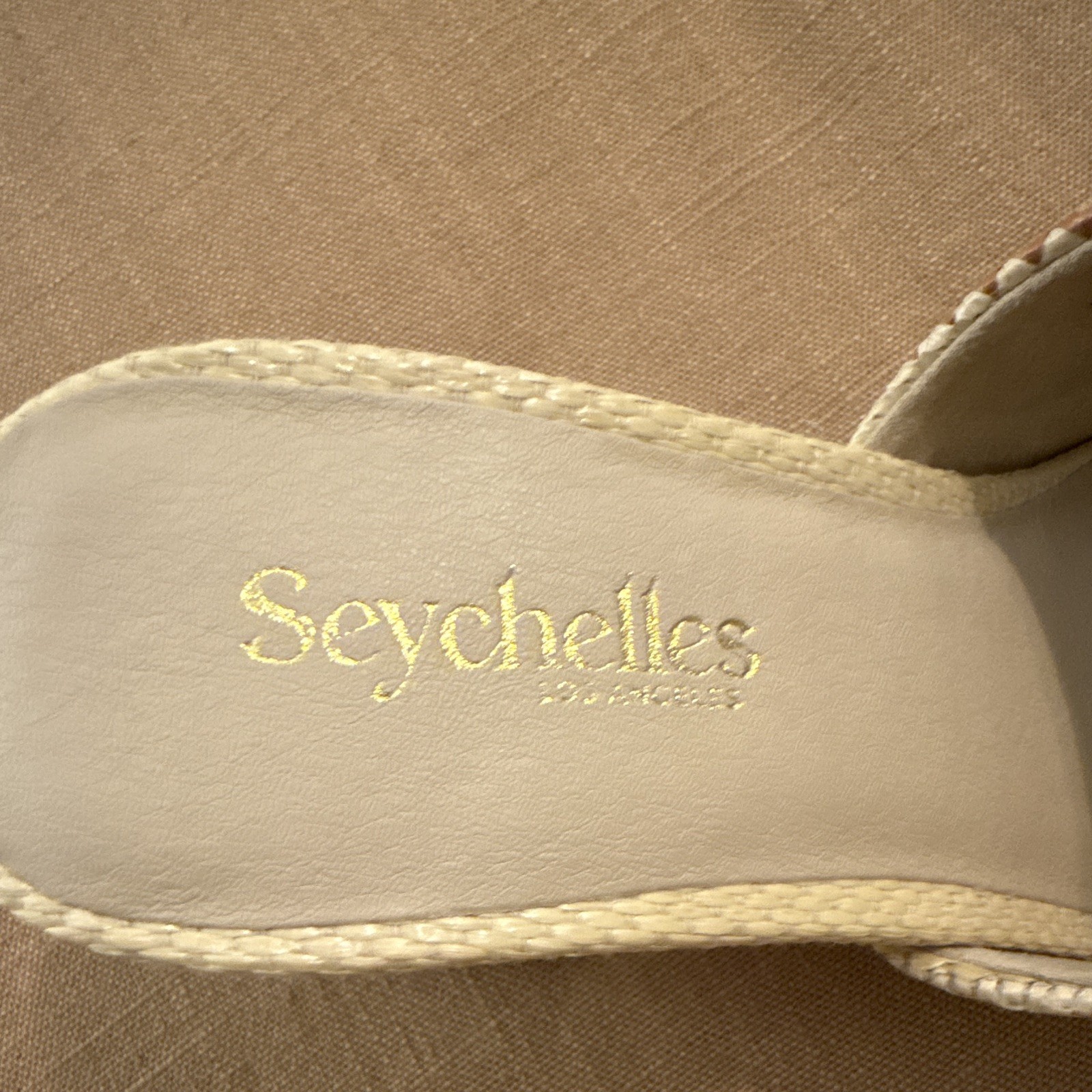 Seychelles Women’s US 7 Woven Striped Slide Sandals Multicolor Beige Block Heel