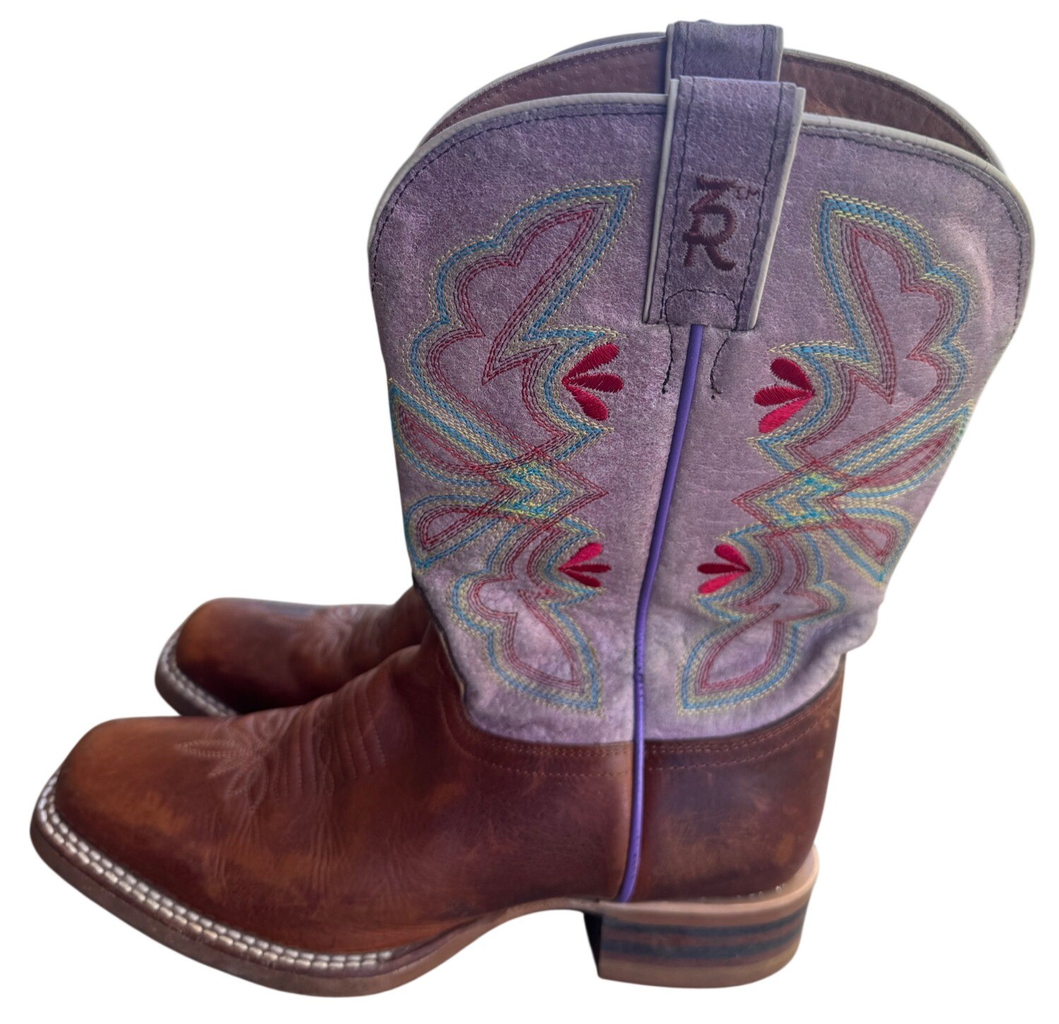 Tony Lama Women’s 3R Sz 7.5B Crockett Narrow Square Toe Cowboy Boots Chocolate