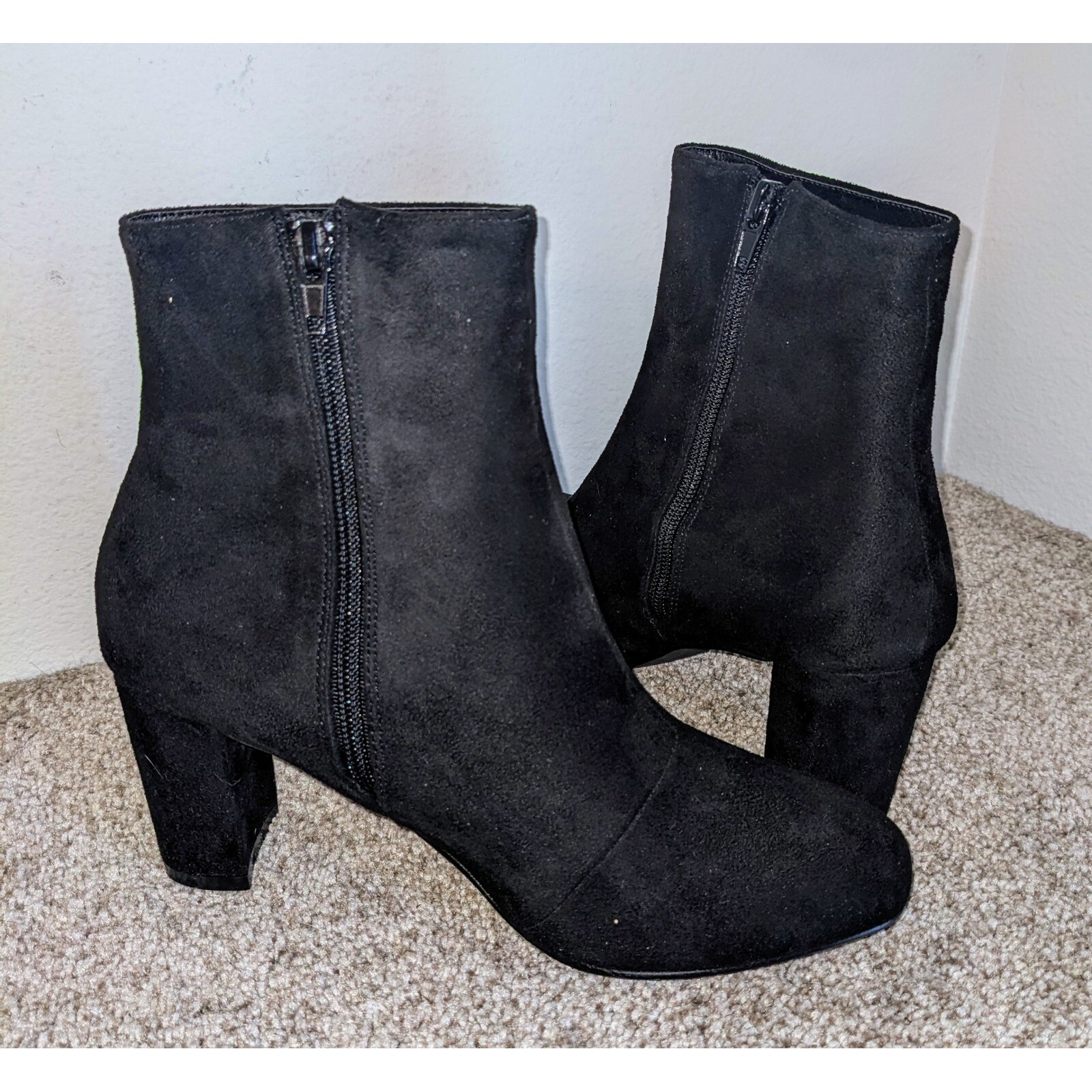 Allegra K Ankle Booties Block Heel Pointed Toe Casual Party Shoes Size 7 NWOT