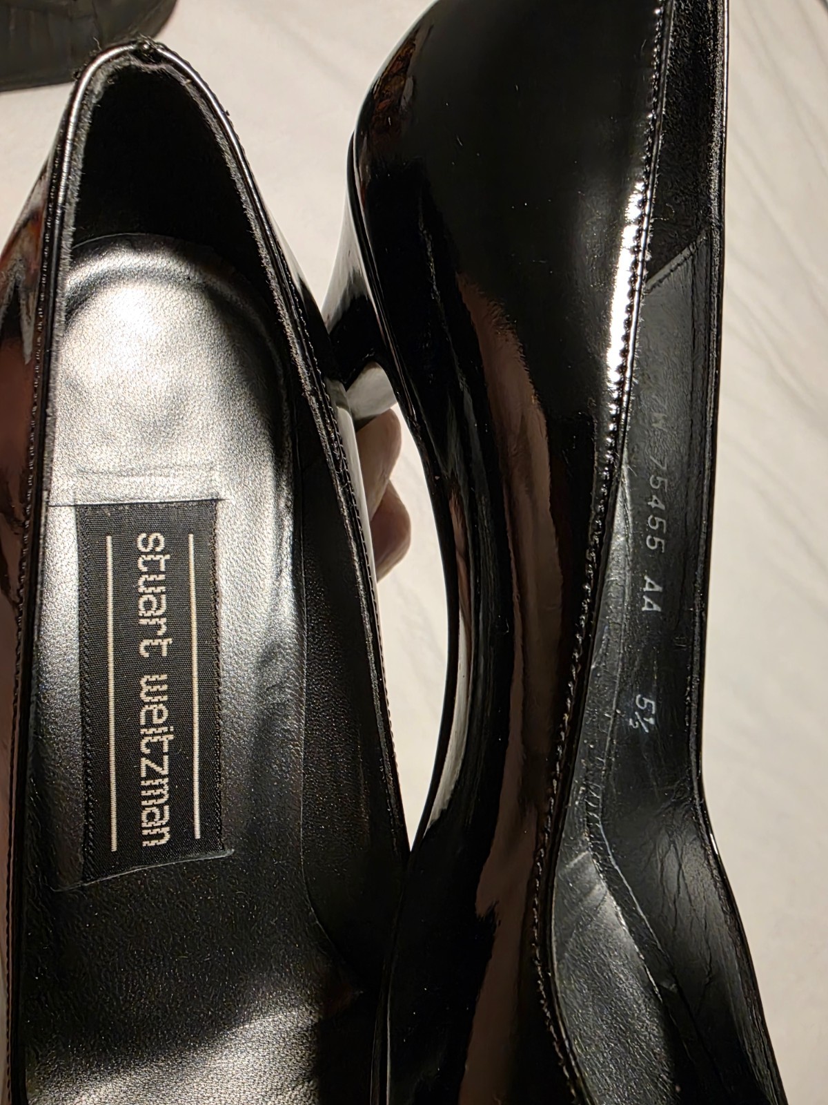 Stuart Weitzman Black Patent Leather Pumps